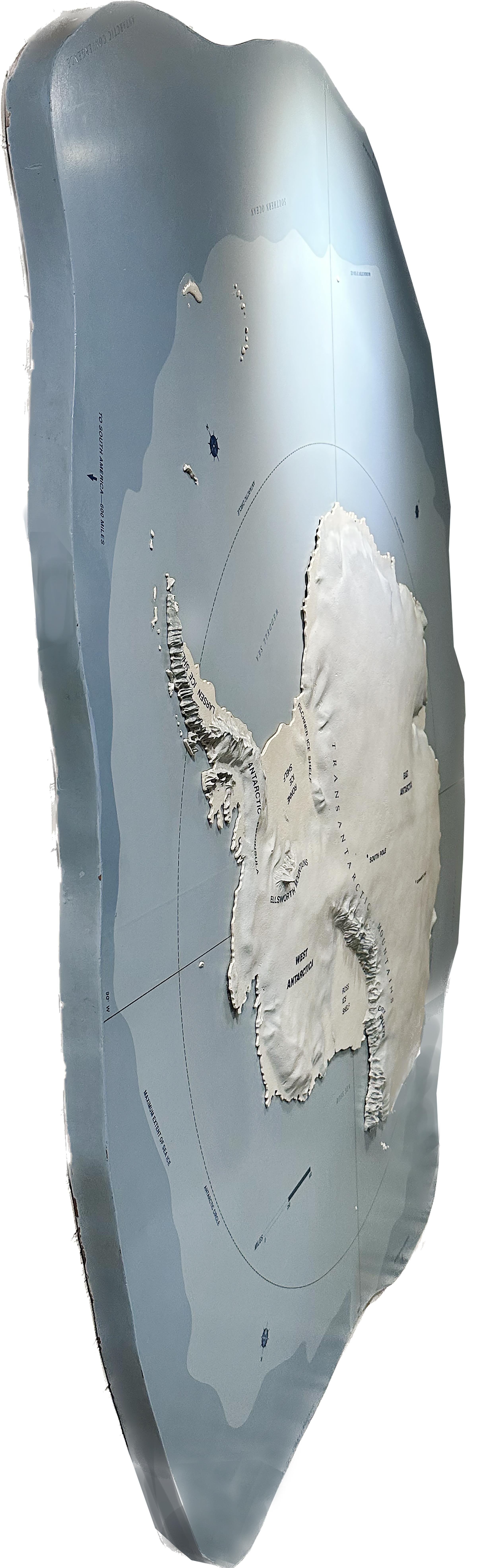 Topographic Three-Dimensional Relief Map of Antarctica For Sale 2