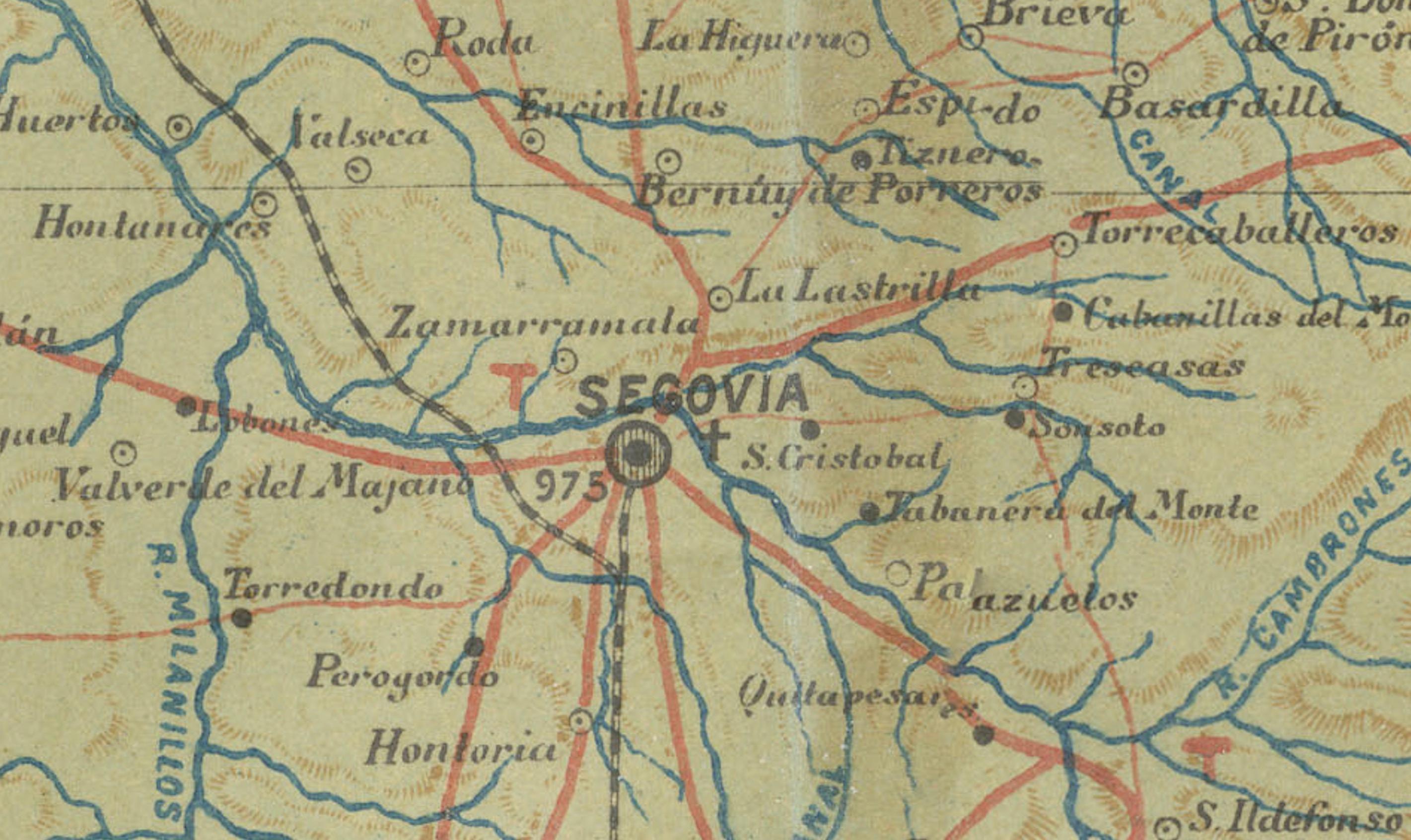 An original old map of the province of Segovia from the year 1902. Segovia is a historic area located in the central part of Spain, northwest of Madrid. Known for its rich history, architectural landmarks, and strategic importance throughout the