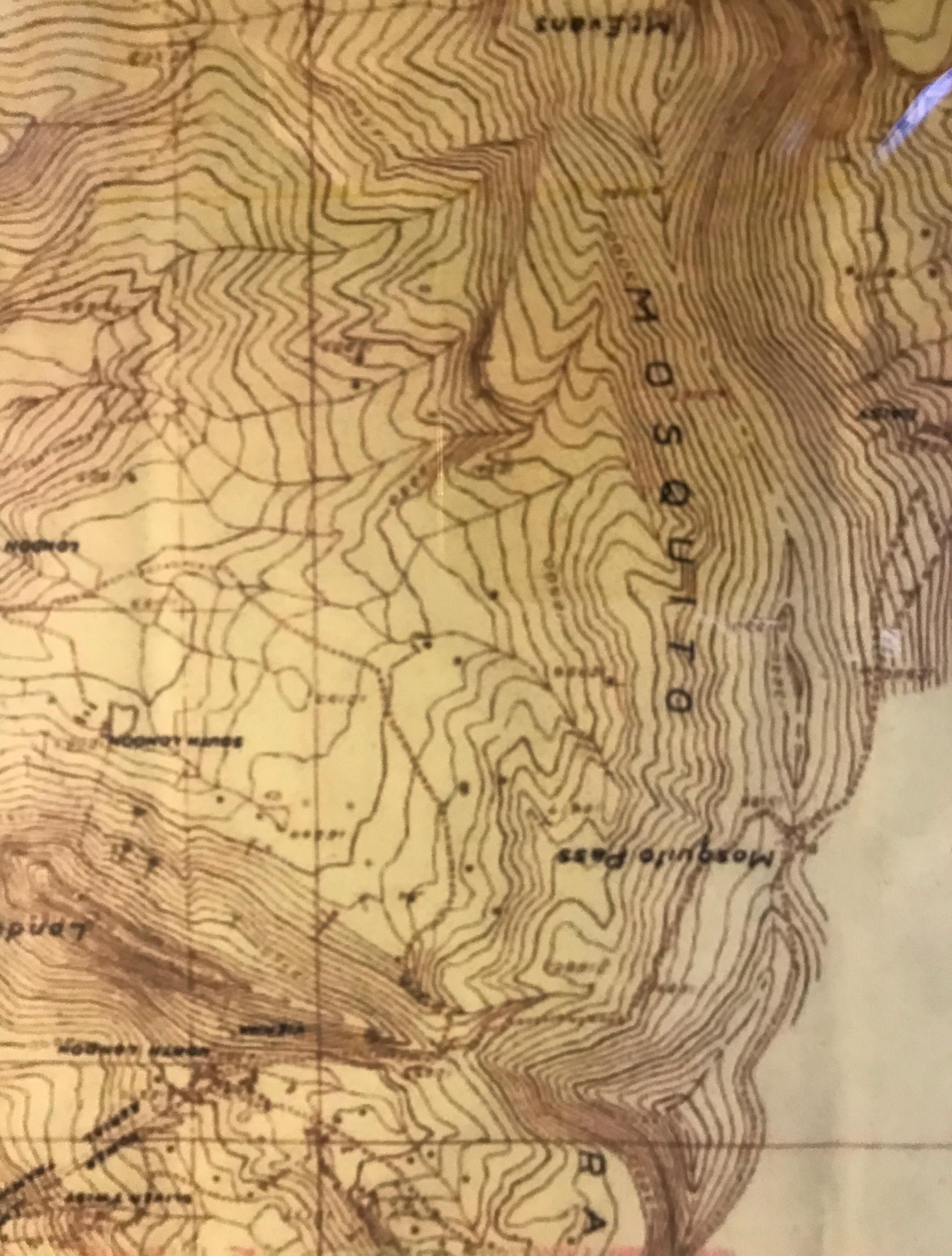 Topographical Map of the Pennsylvania Mountains in a Quarter Sawn Oak Frame For Sale 8