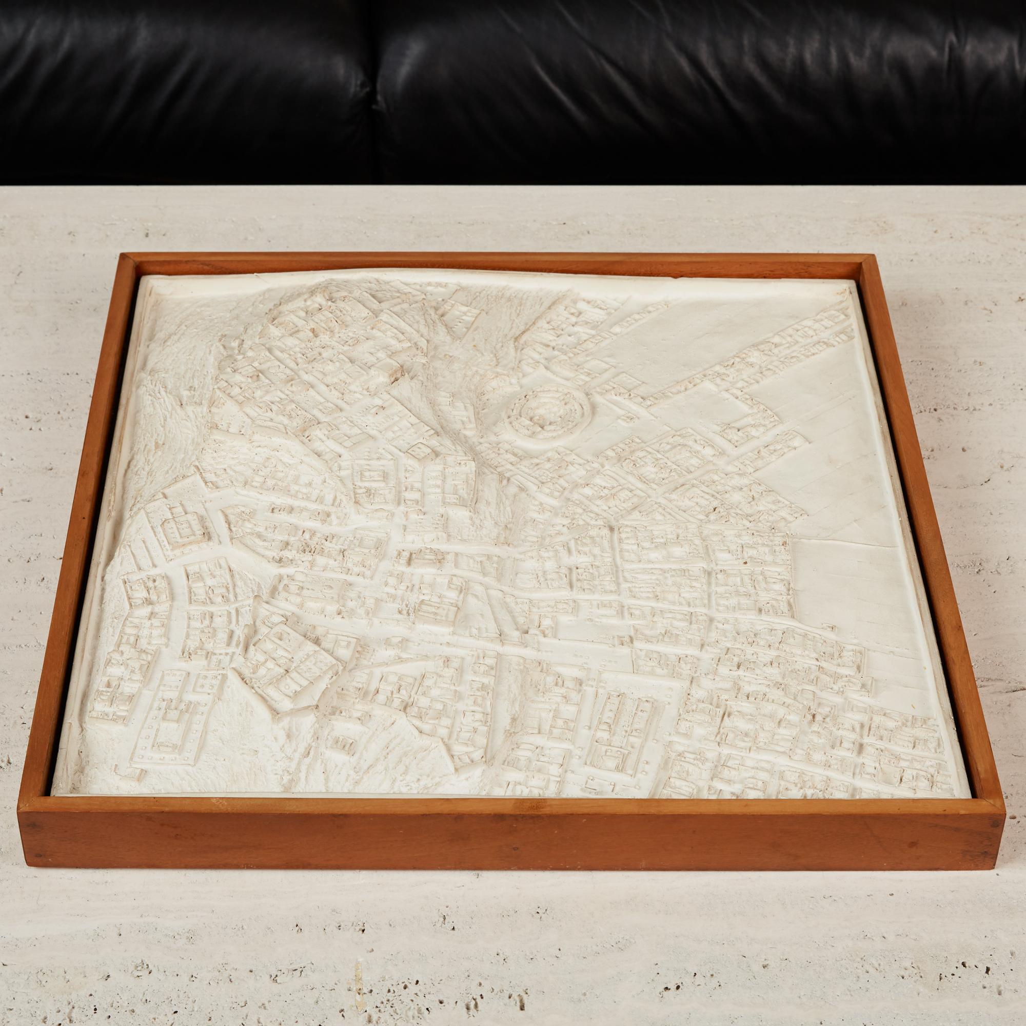 Modern Topographical Survey Ceramic Wall Sculpture