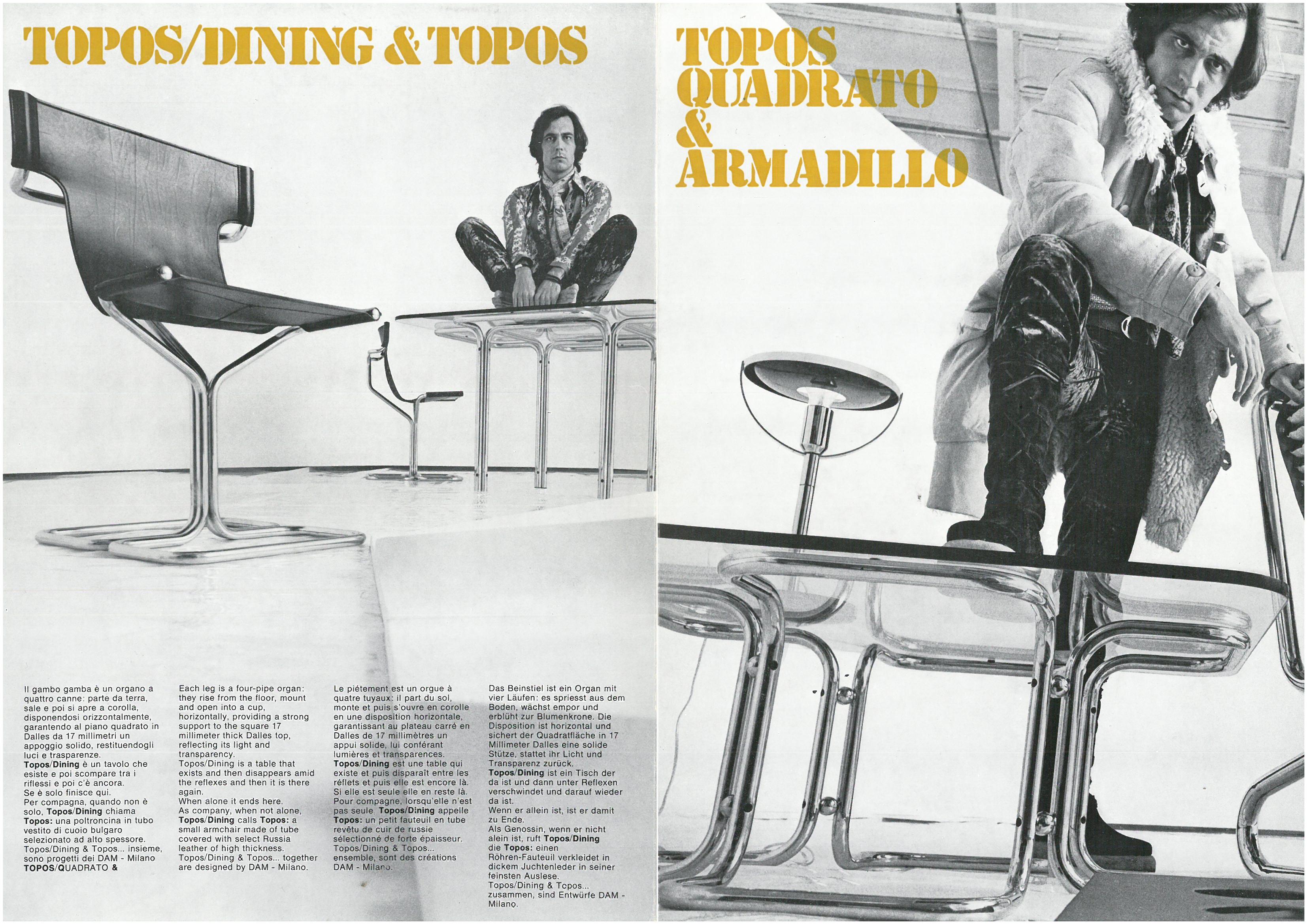 Topos table by Gruppo Dam for Gruppo Industriale Busnelli, 1969 20th Century en venta