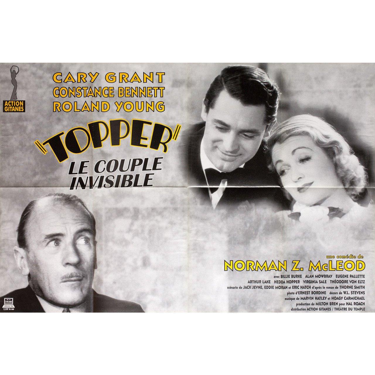 Original 1990s re-release French half grande poster for the 1937 film Topper directed by Norman Z. McLeod with Constance Bennett / Cary Grant / Roland Young / Billie Burke. Fine condition, folded. Many original posters were issued folded or were