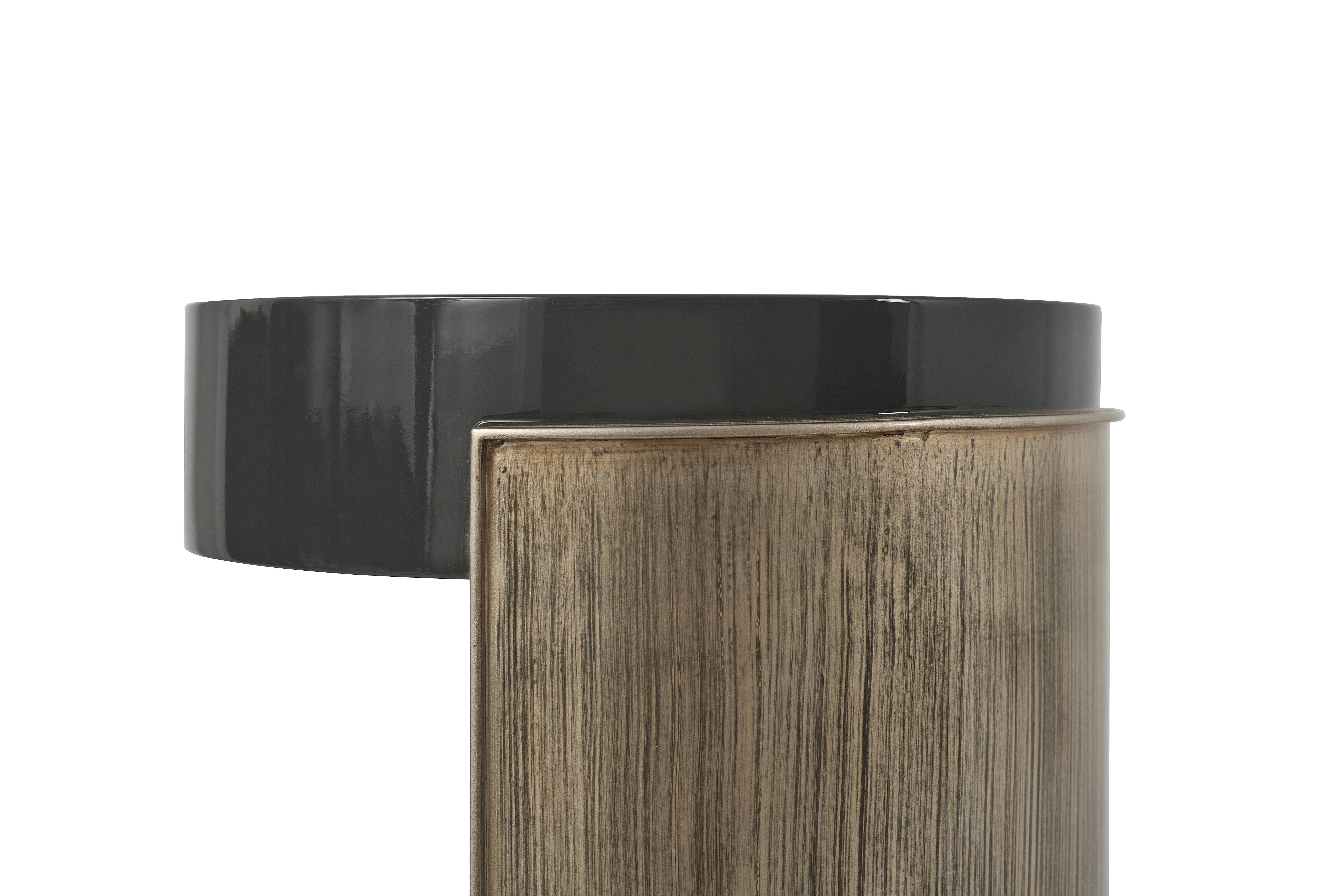 Side Table, Nesting Table, Handmade Textured Lacquer For Sale 4