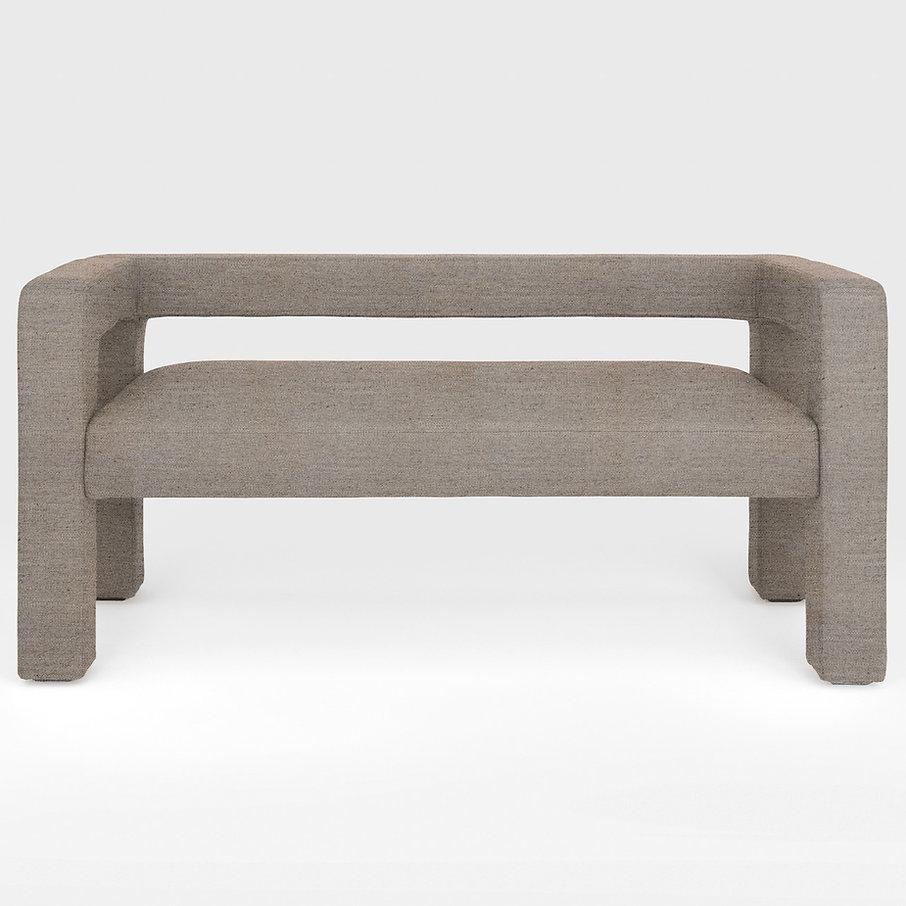 Toptun sofa by Faina
Design: Victoriya Yakusha
Materials: Textile, foam rubber, sintepon, wood
Dimensions: W 140 x D 55 x H 67 cm

TOPTUN is created with the idea of “soft geometry” — a simple shape design, yet with strongly eminent outlines.