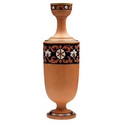 Toquay Terracotta Company Enameled Vase by Dr Christopher Dresser