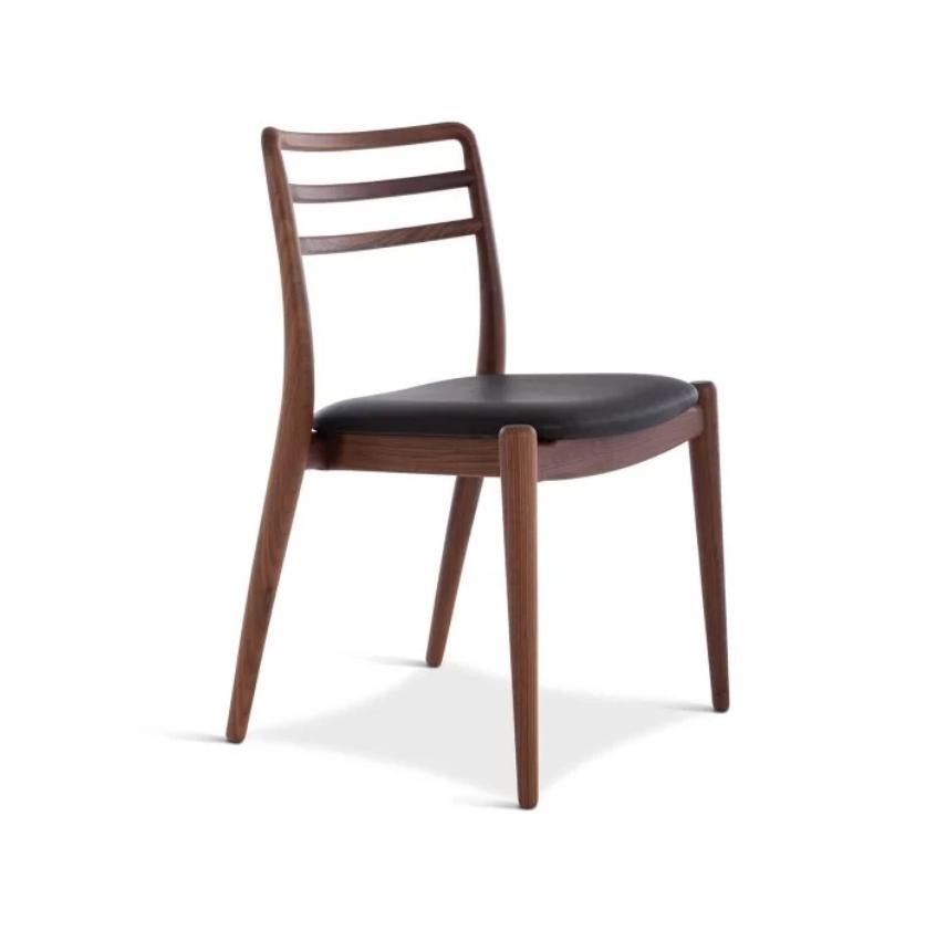 Tor side chair by Dare Studio, 2015
Dimensions: H 79 x D 51.5 x W 52.5 cm
Materials: American black walnut, black leather

Also available in Ash - stained canaletta, Oak - natural, Ash - natural, Ash - stained black, Wax oiled finish. 
All