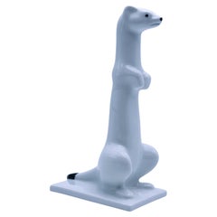 Tor Vaa (1928-2008) Sculpture "Sitting Stoat", Porsgrund Porcelain, Norway