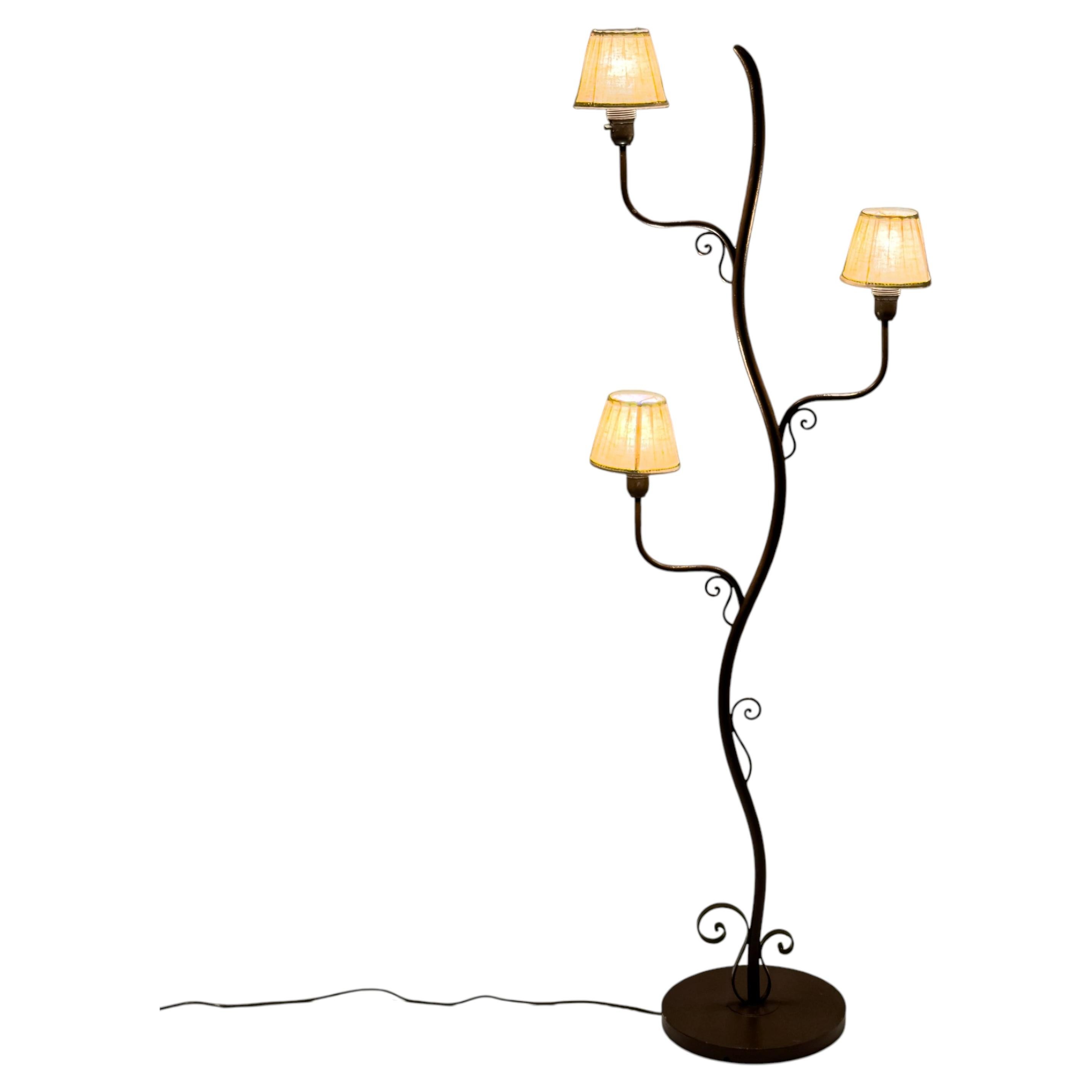 Tor Wolfenstein Attributed Sculptural Floor Lamp, Bjerkås, Sweden, 1930s–1940s For Sale