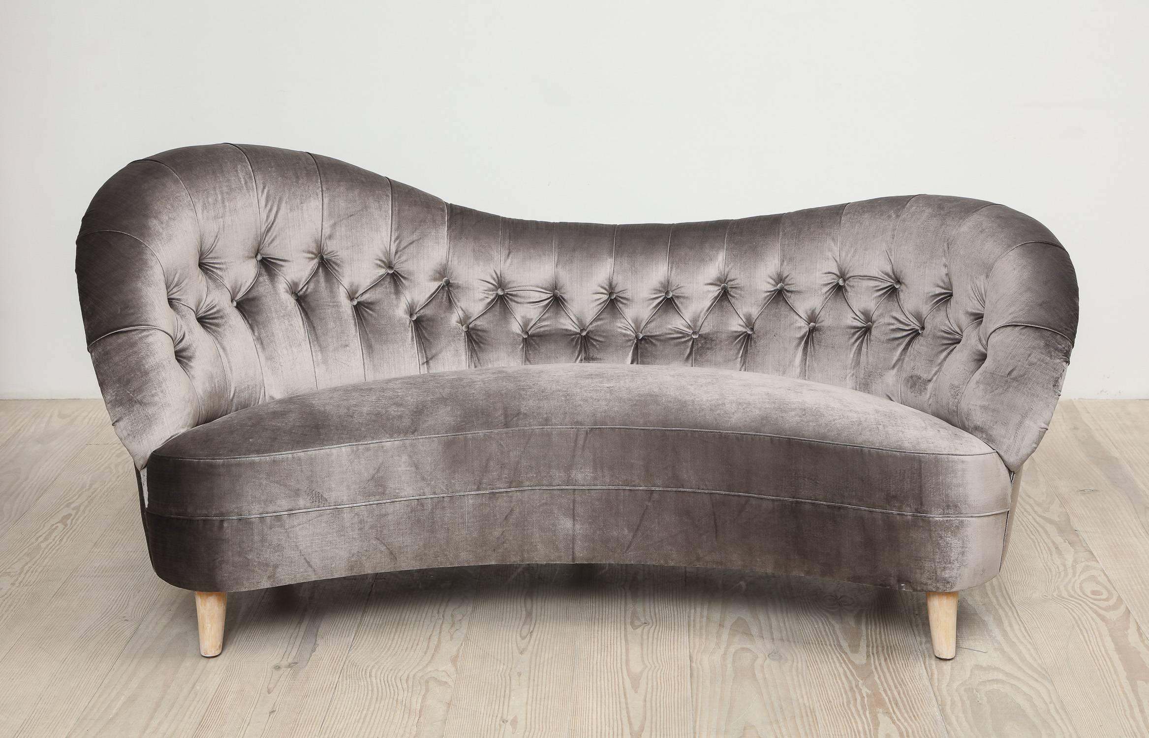 Tor Wolfenstein, Organic Shaped Sofa, Circa 1940, Origin: Sweden For Sale 1