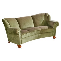 Tor Wolfenstein, Sofa, Stoff, Holz, Schweden, 1940er Jahre