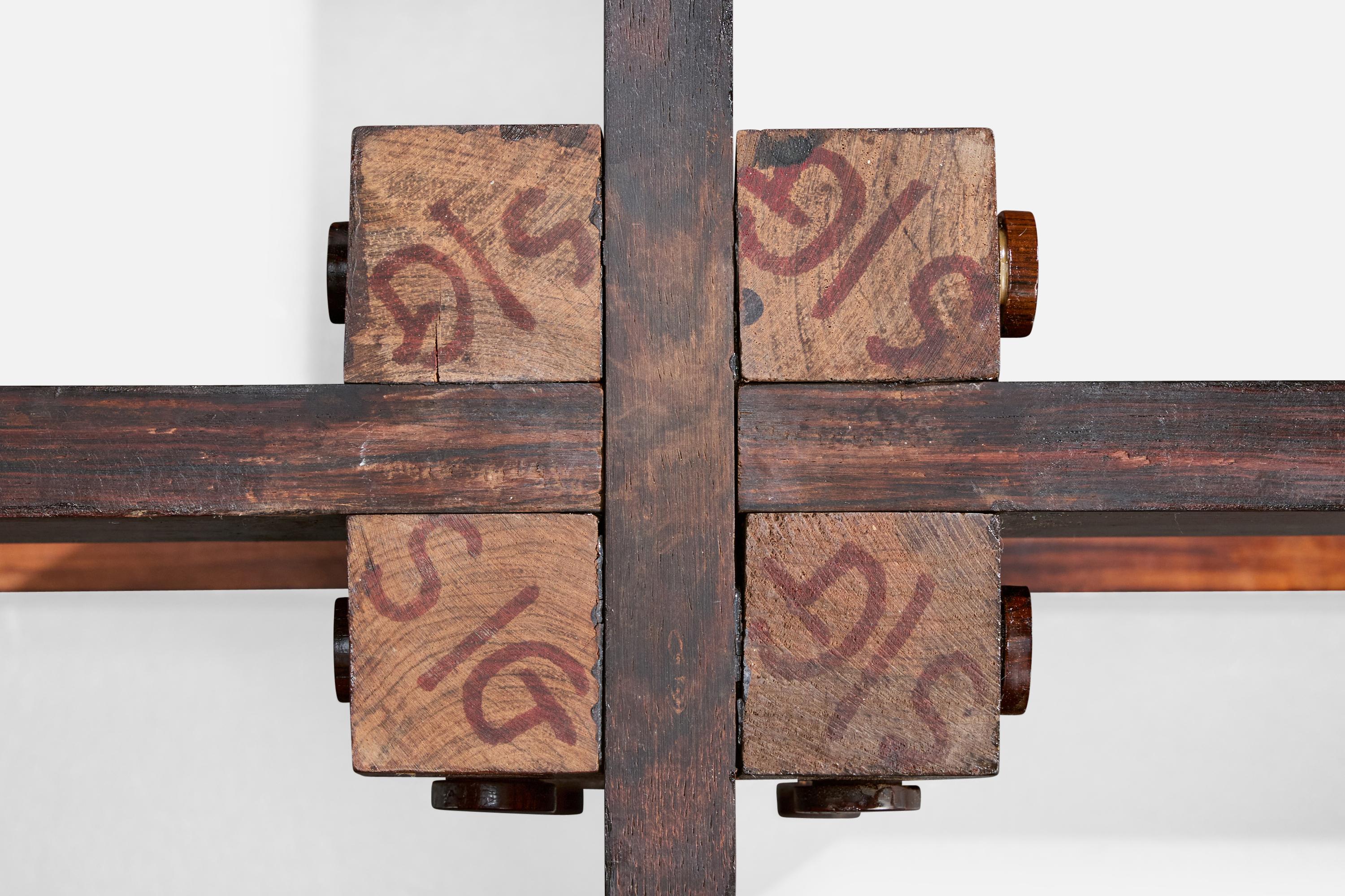 Mid-Century Modern Tora Arquitetura, table basse, Wood, verre, Brésil, années 1960 en vente