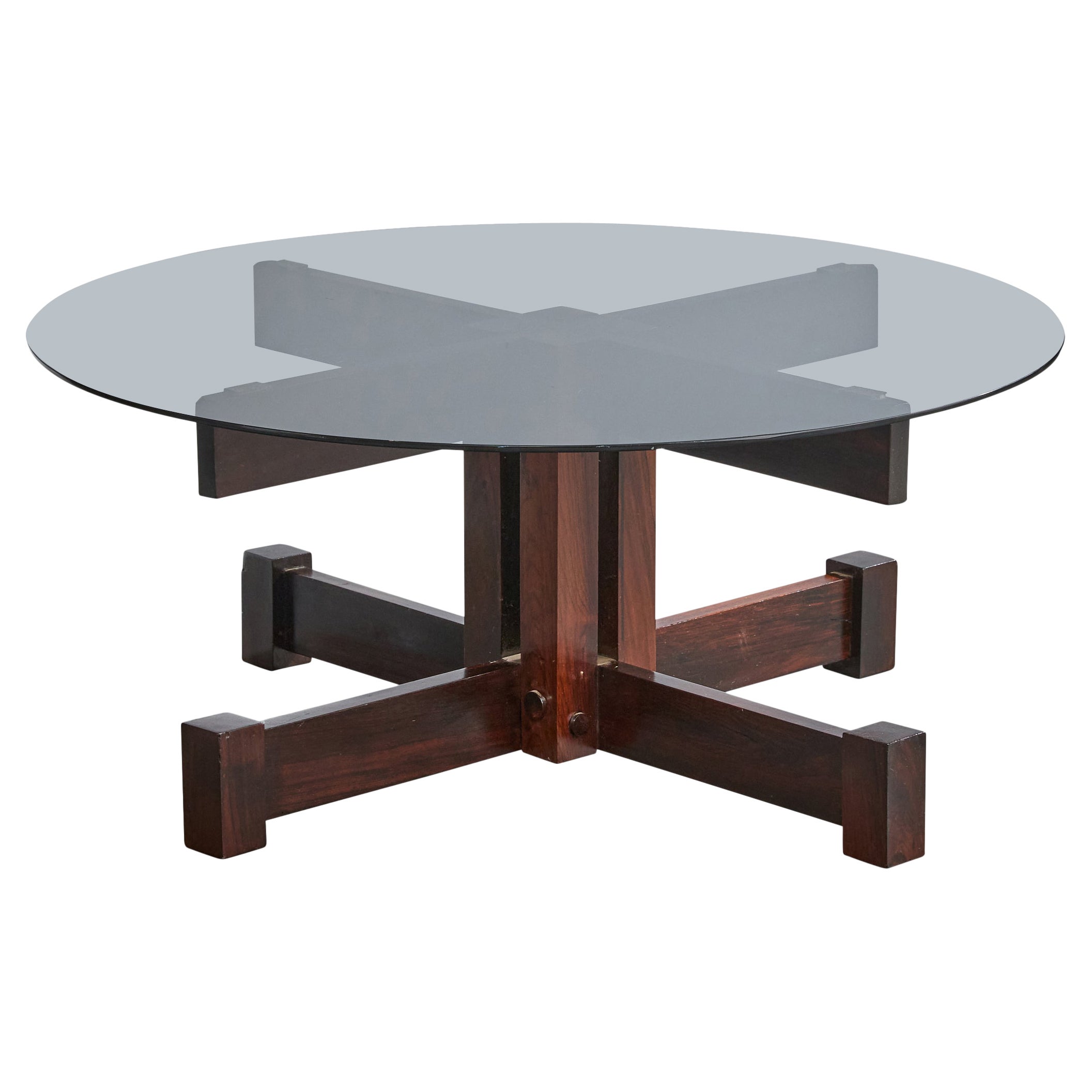 Tora Arquitetura, table basse, Wood, verre, Brésil, années 1960