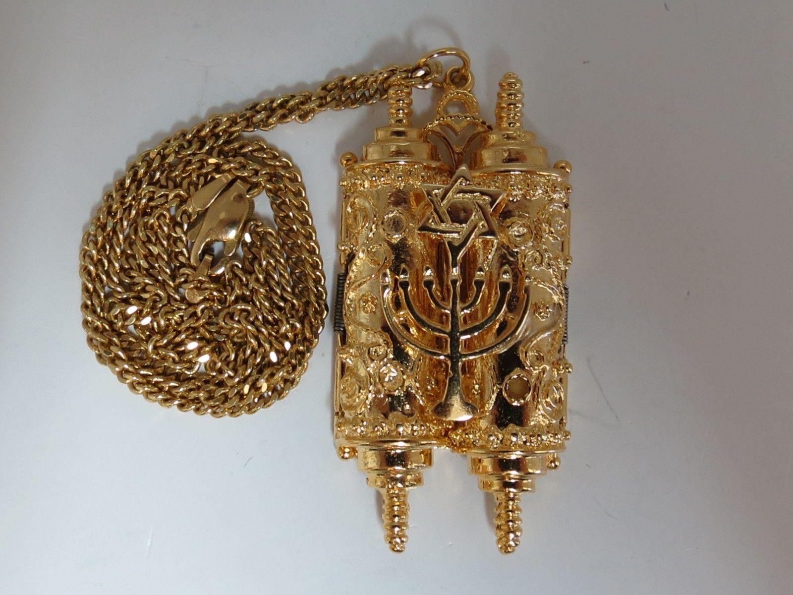 Women's or Men's Torah Functional Necklace 14 Karat
