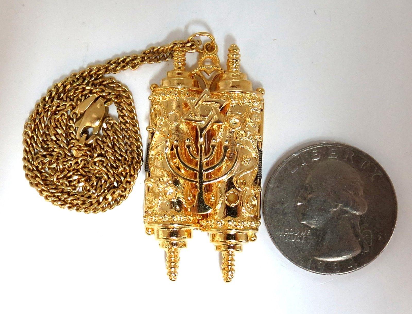 gold torah pendant