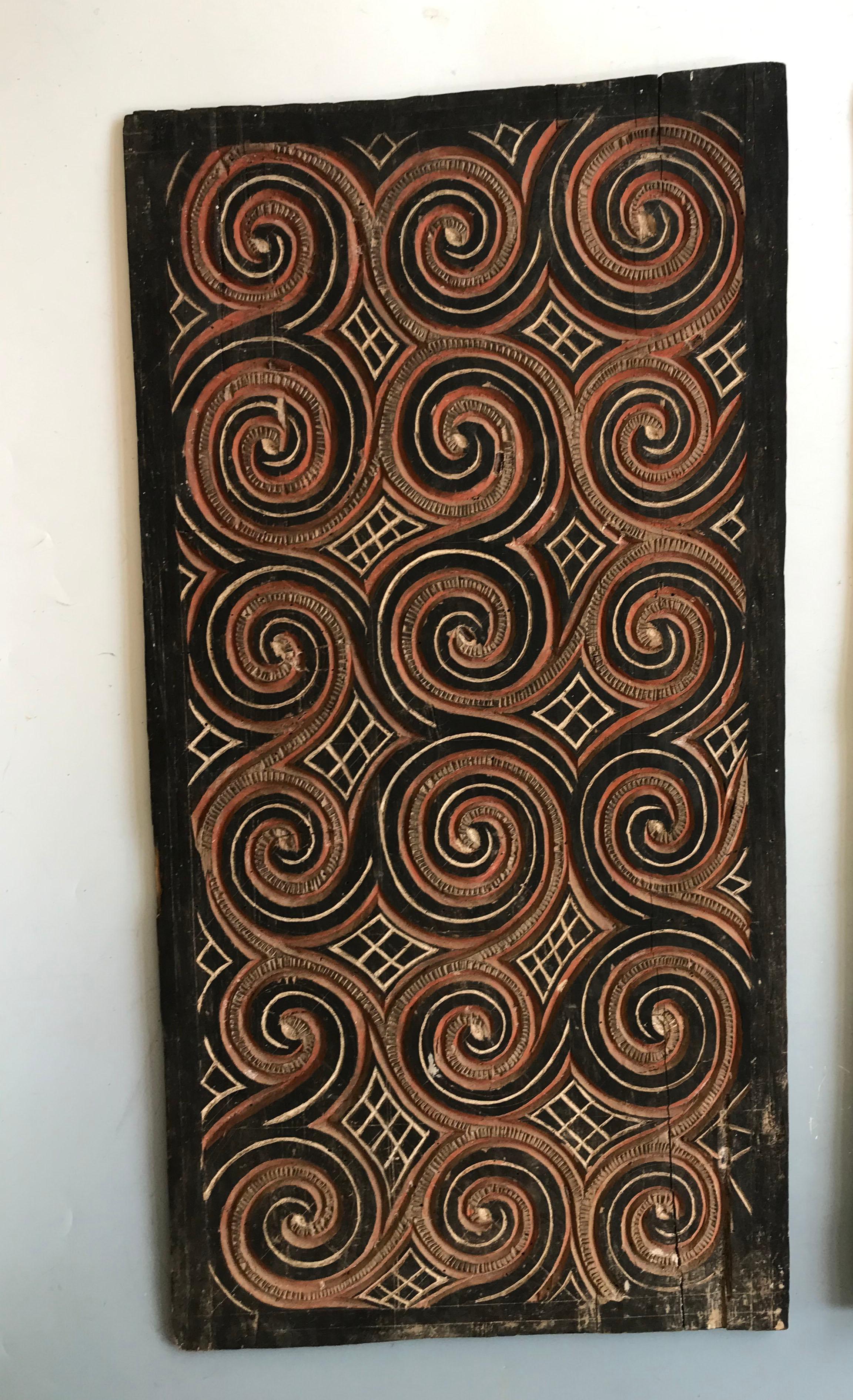 Indonesian Toraja Carved Painted Wood Panels Indonesia Tribal Art Interior Design