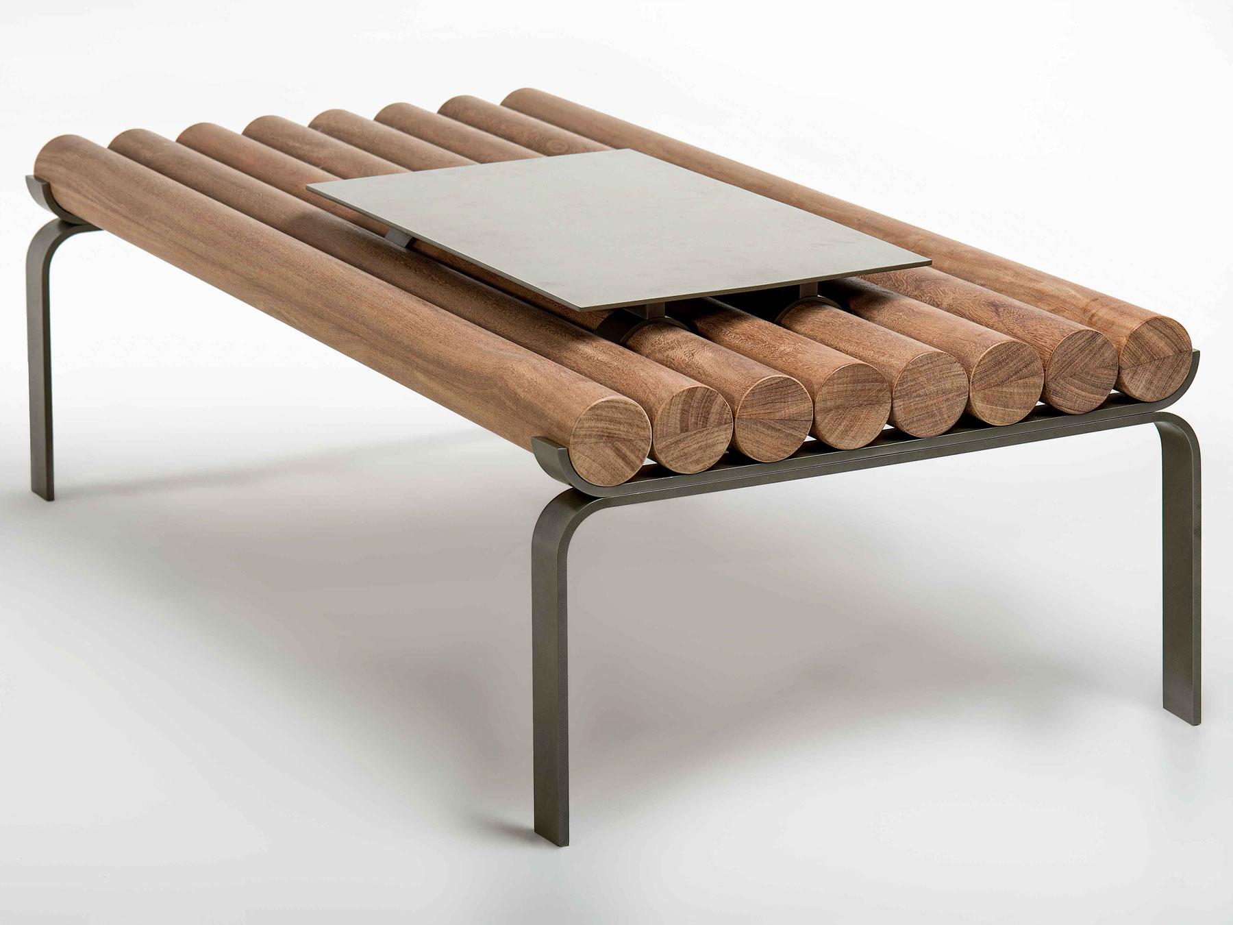 This center table is made out of steel and solid Cumaru wood, a typical hardwood from the northern part of Brazil. 

Arthur Casas is surely one of the most prominent contemporary Brazilian architects. Running offices in São Paulo and New York, and