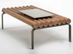 Mesa de centro "Toras" de madera maciza, Arthur Casas, diseño contemporáneo brasileño