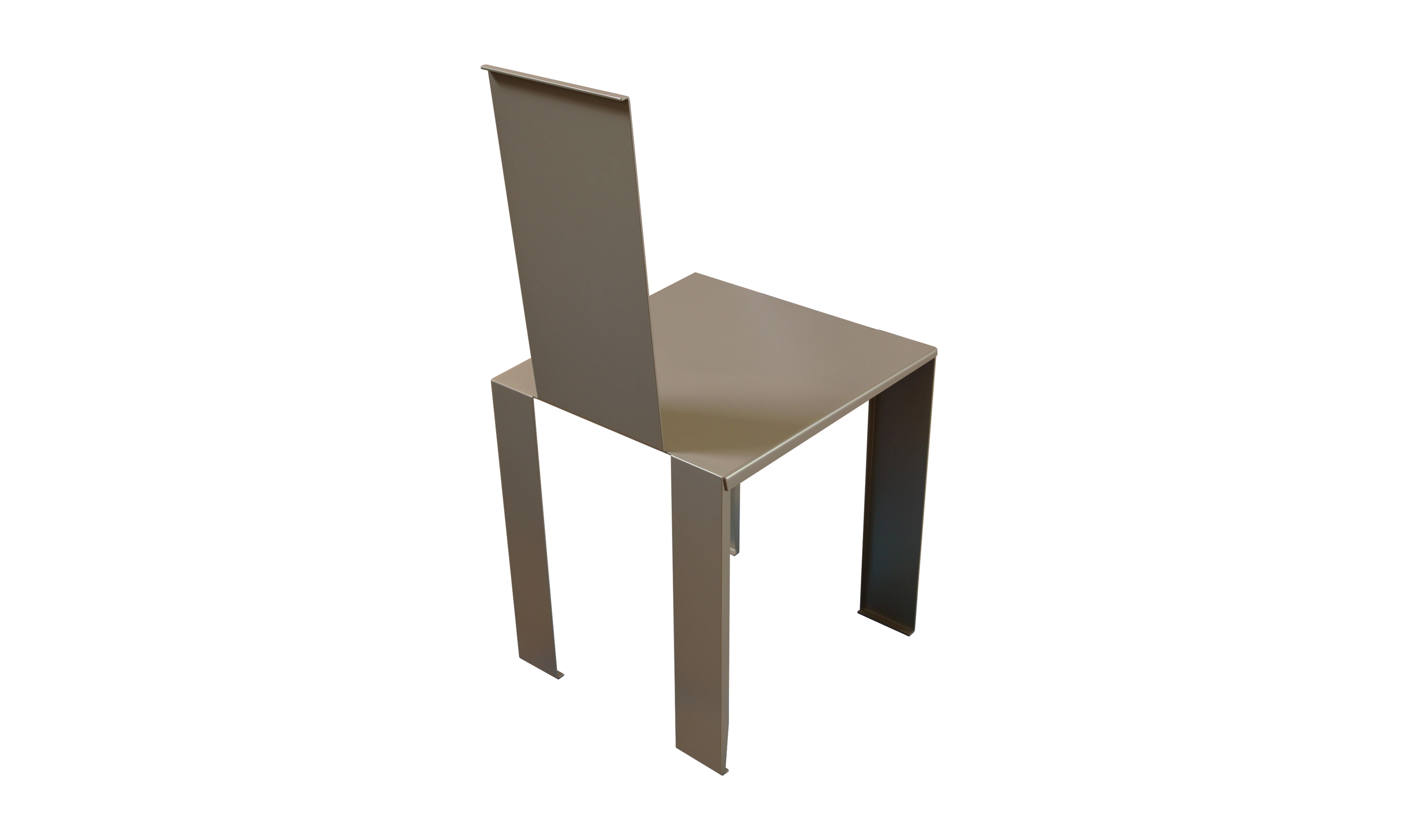 Powder-Coated Italian Contemporary Chair Made from Folded Steel Sheet, 
