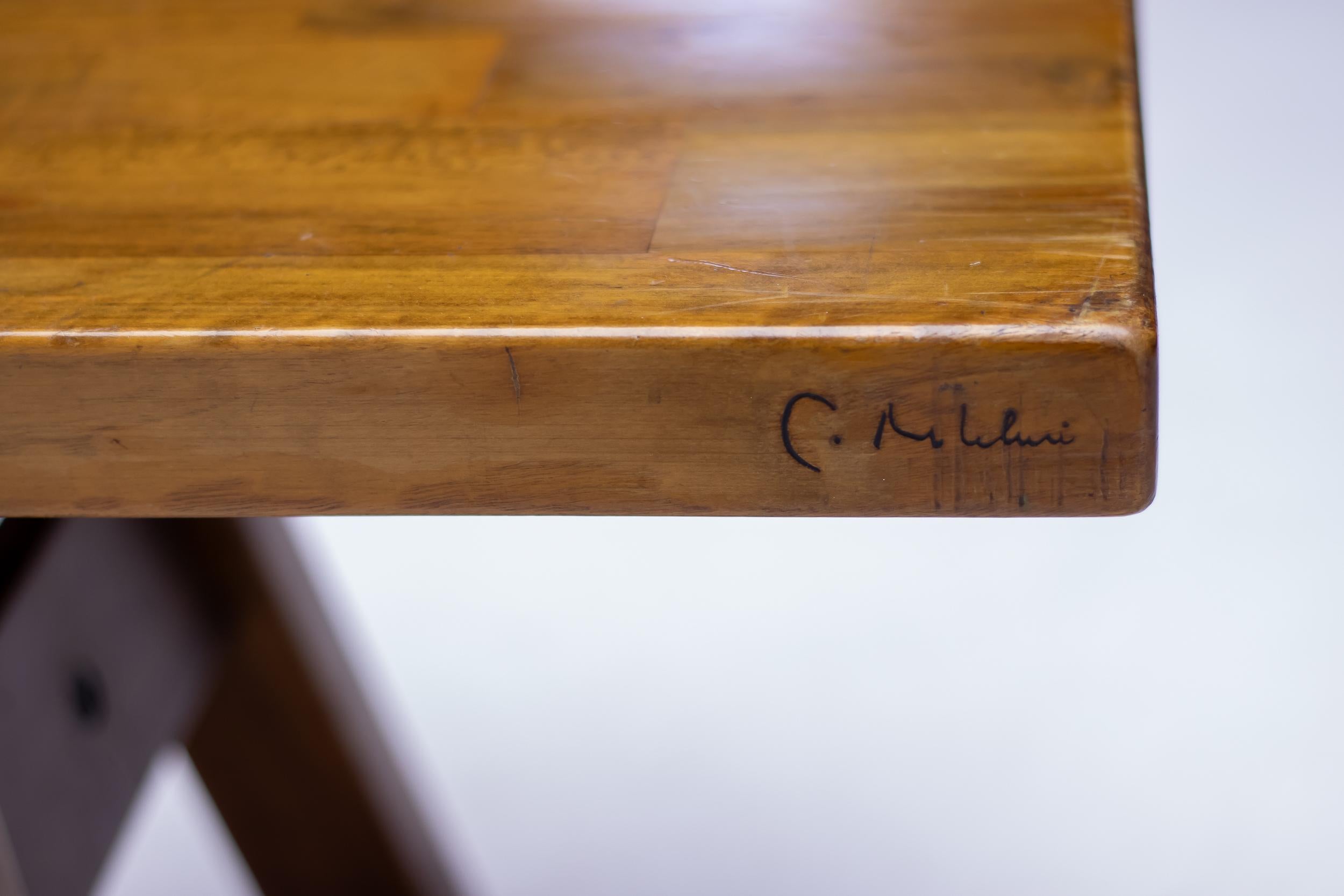 Torbecchia Solid Walnut Bench by Giovanni Michelucci For Sale 1