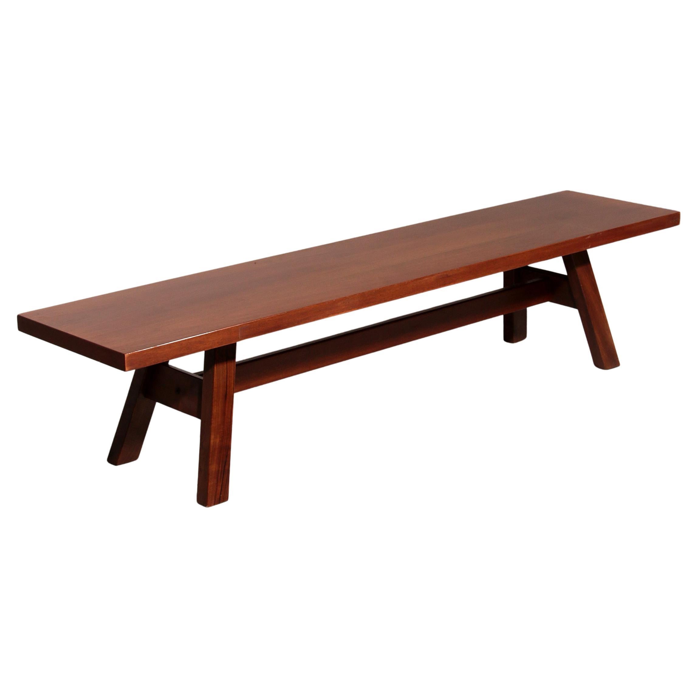 Torbecchia Solid Walnut Bench by Giovanni Michelucci