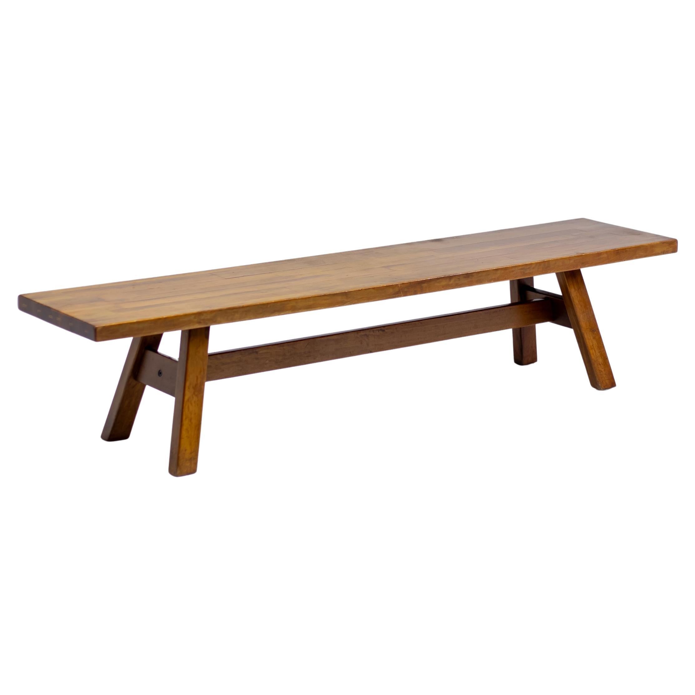 Torbecchia Solid Walnut Bench by Giovanni Michelucci 