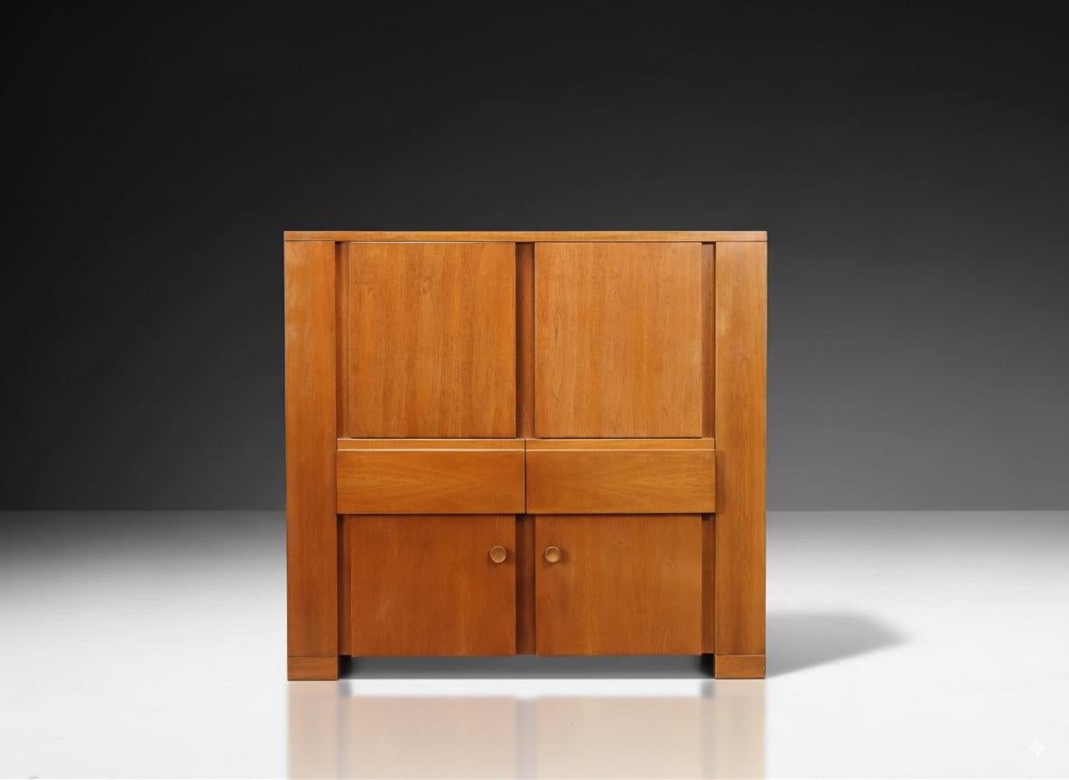 Ce buffet est une pièce emblématique du design italien des années 1960, conçu par l'architecte Giovanni Michelucci en 1964 pour Poltronova. Il fait partie de la série 