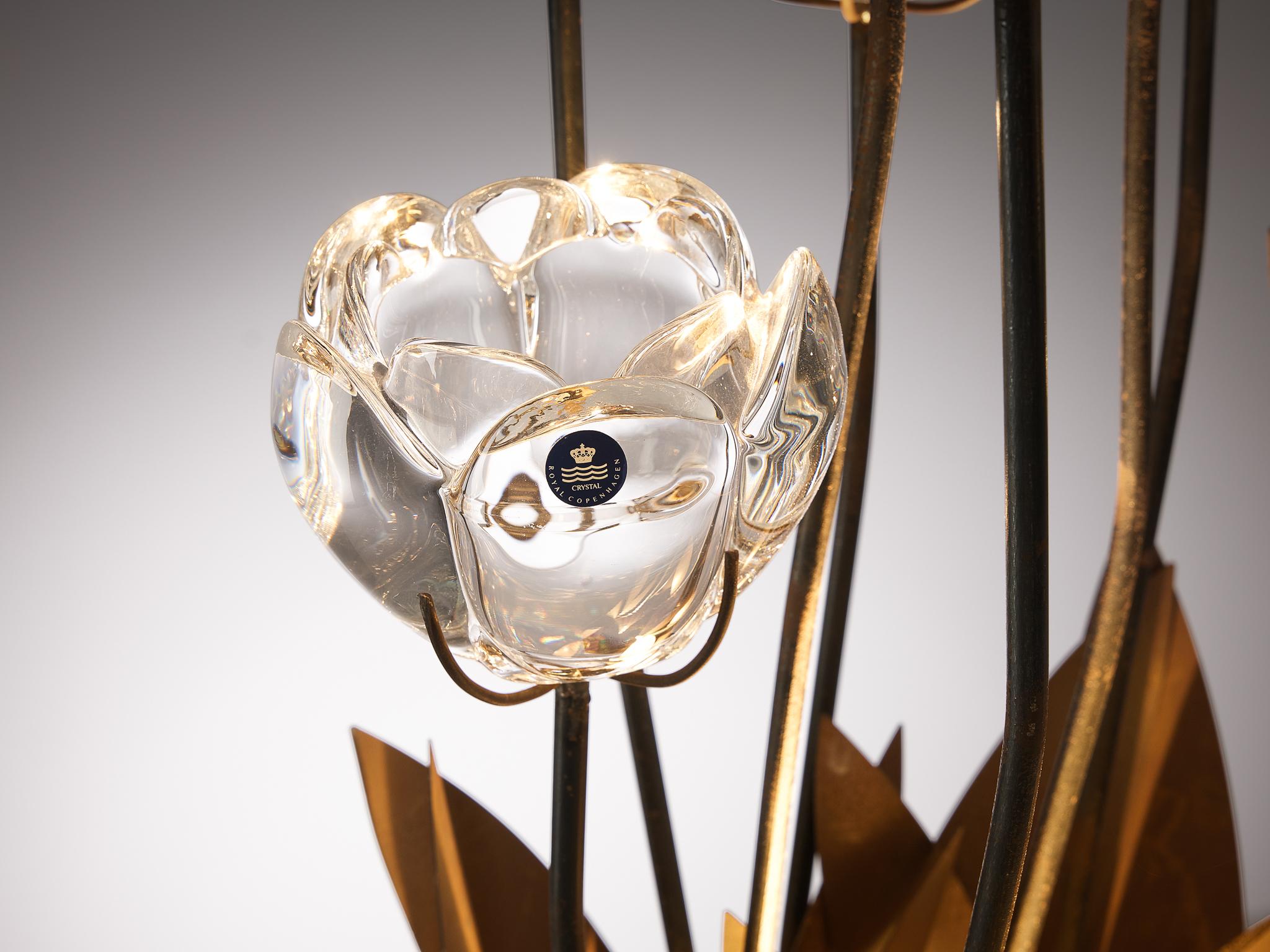 Danish Floorlamp in Crystal Glass and Metal