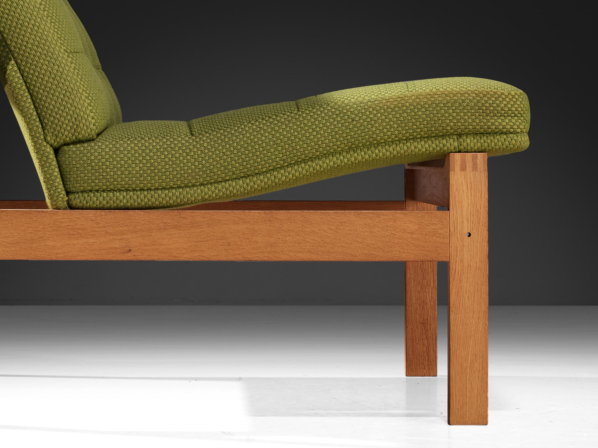 Danish Torben Lind & Ole Gjerløv-Knudsen Easy Chair in Oak and Green Upholstery For Sale