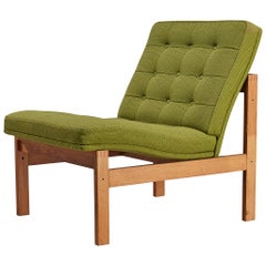 Easy Chair de Torben Lind & Ole Gjerløv-Knudsen en chêne et tapisserie verte