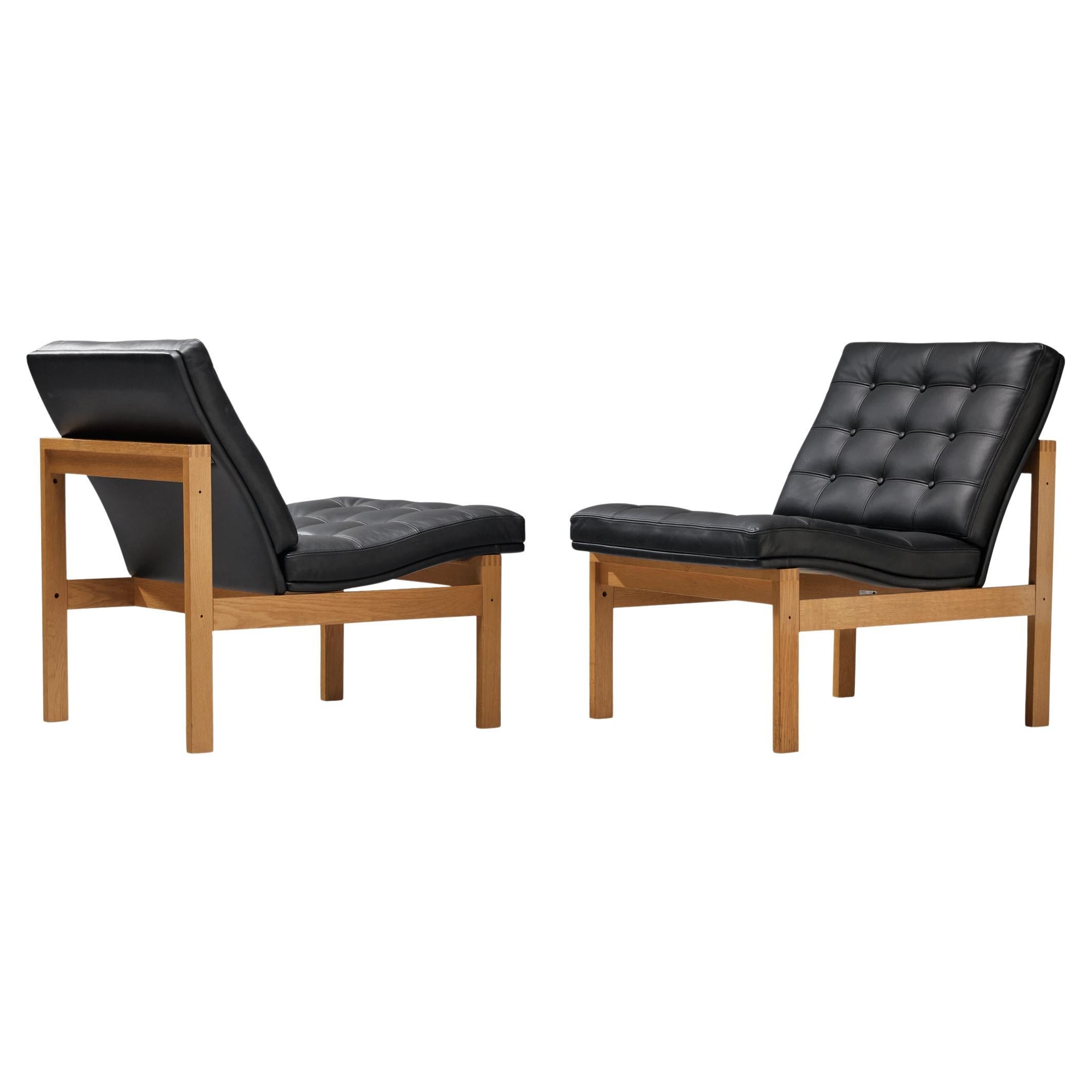 Torben Lind & Ole Gjerløv-Knudsen Pair of Easy Chairs Oak and Leather