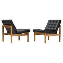 Torben Lind & Ole Gjerløv-Knudsen Pair of Easy Chairs Oak and Leather