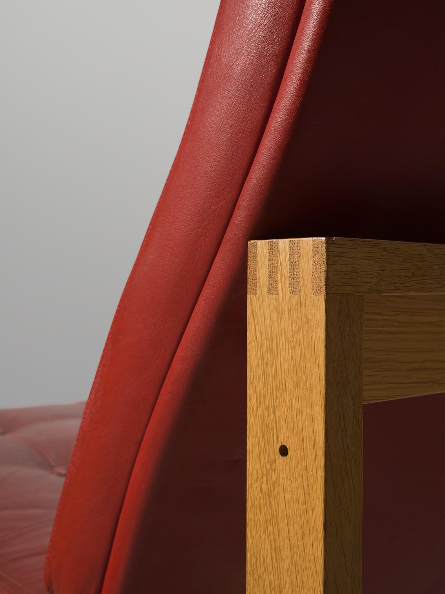 Torben Lind & Ole Gjerløv-Knudsen Red Leather Easy Chairs 1