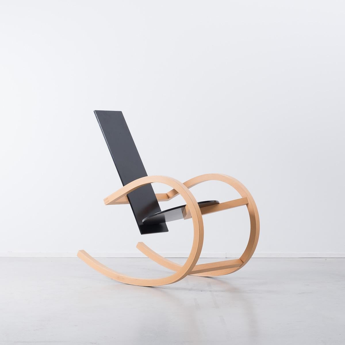 Mid-Century Modern Torben Skov Black Rocking Chair