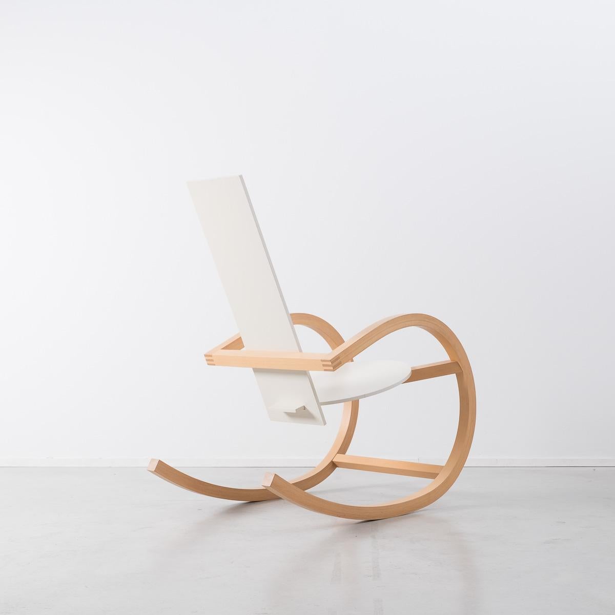 Plywood Torben Skov White Rocking Chair