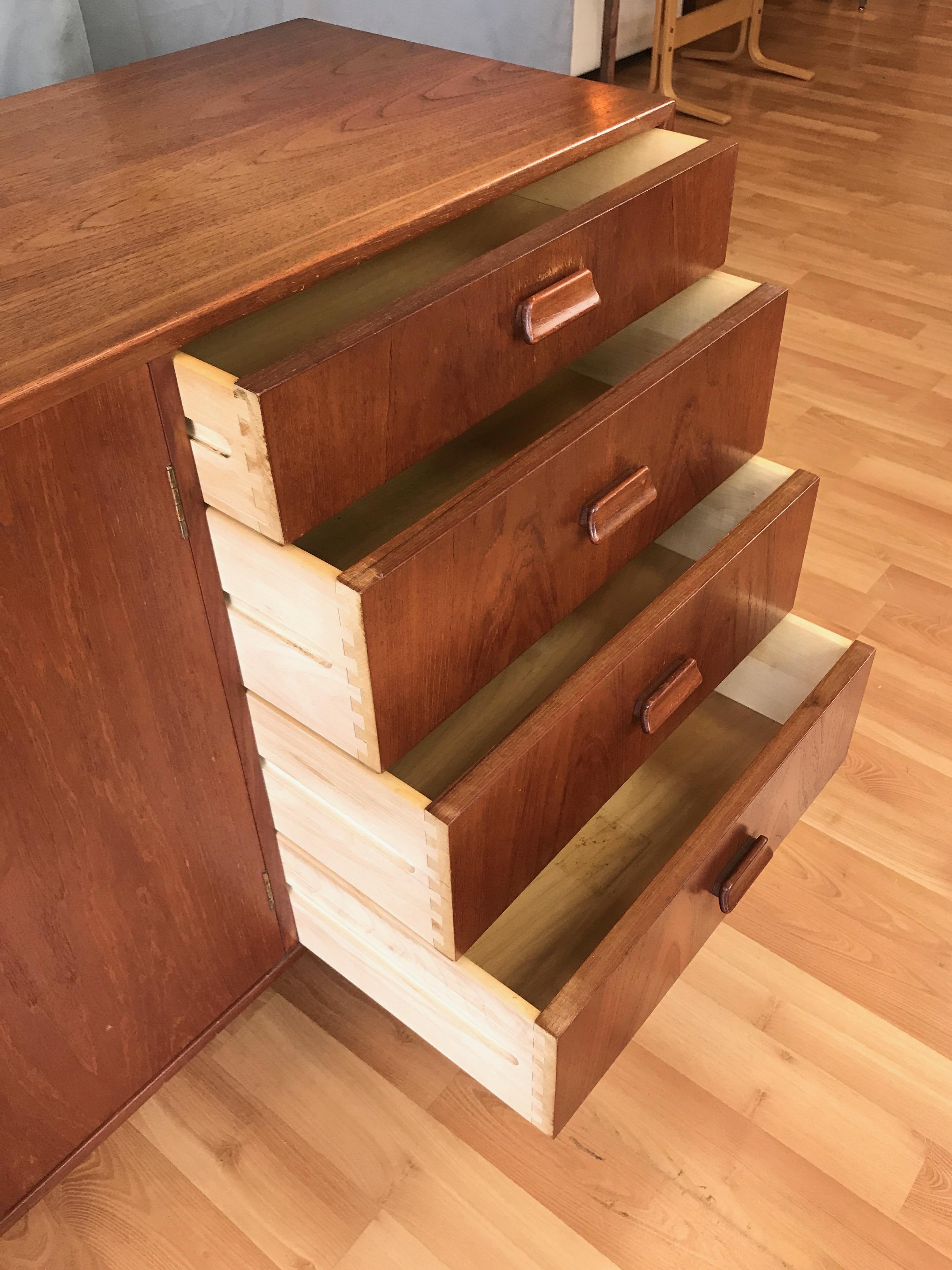 Mid-20th Century Torben Strandgaard for Falster Møbelfabrik Teak and Oak Sideboard