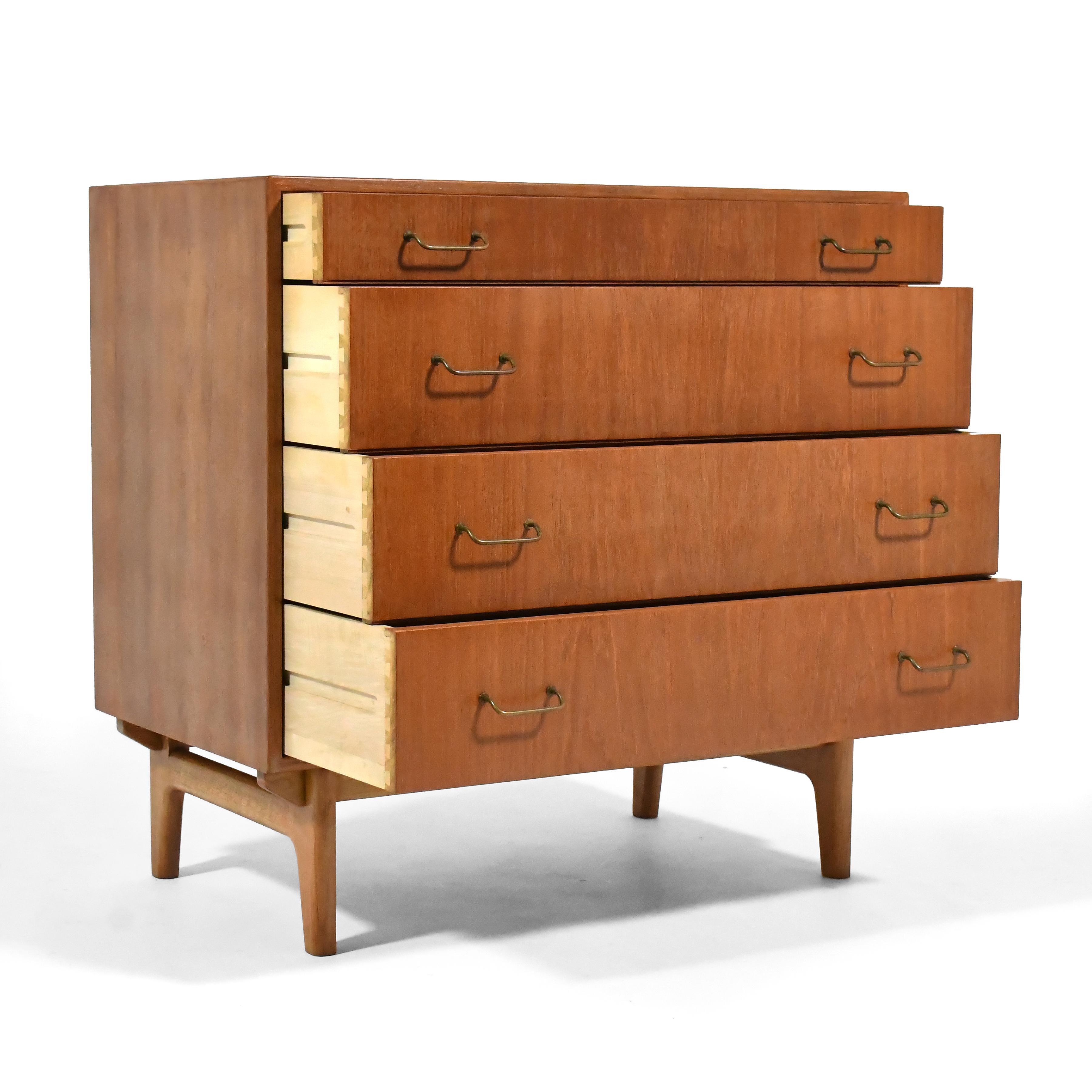 Mid-20th Century Torben Strandgaard Four Drawer Danish Teak Dresser For Sale