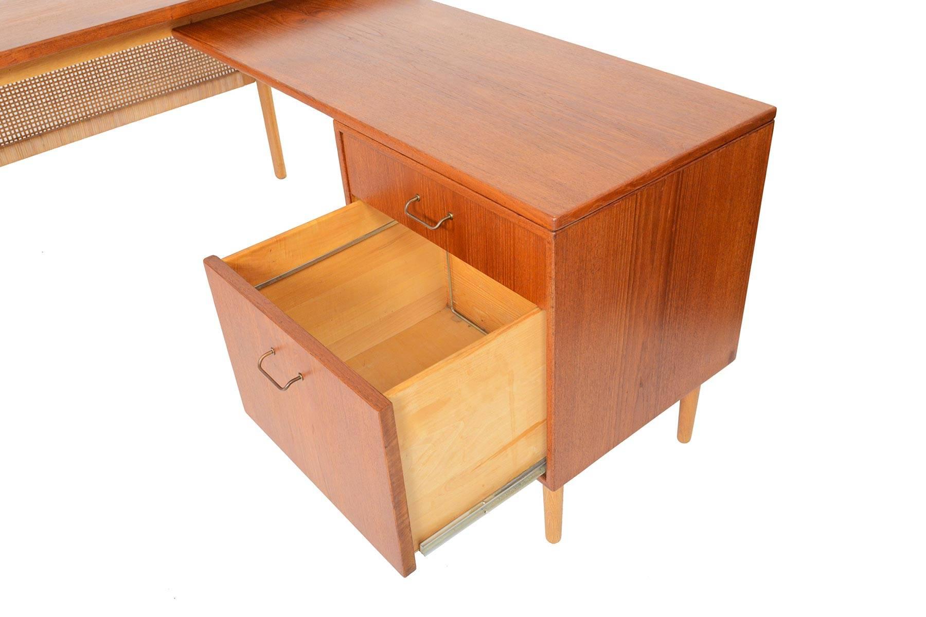 Torben Strandgaard Teak and Oak Executive Desk with Return 3