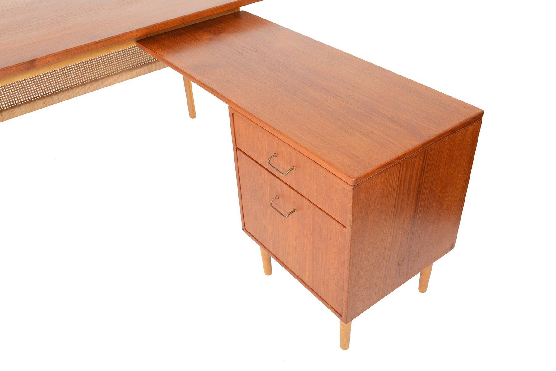 Torben Strandgaard Teak and Oak Executive Desk with Return 2