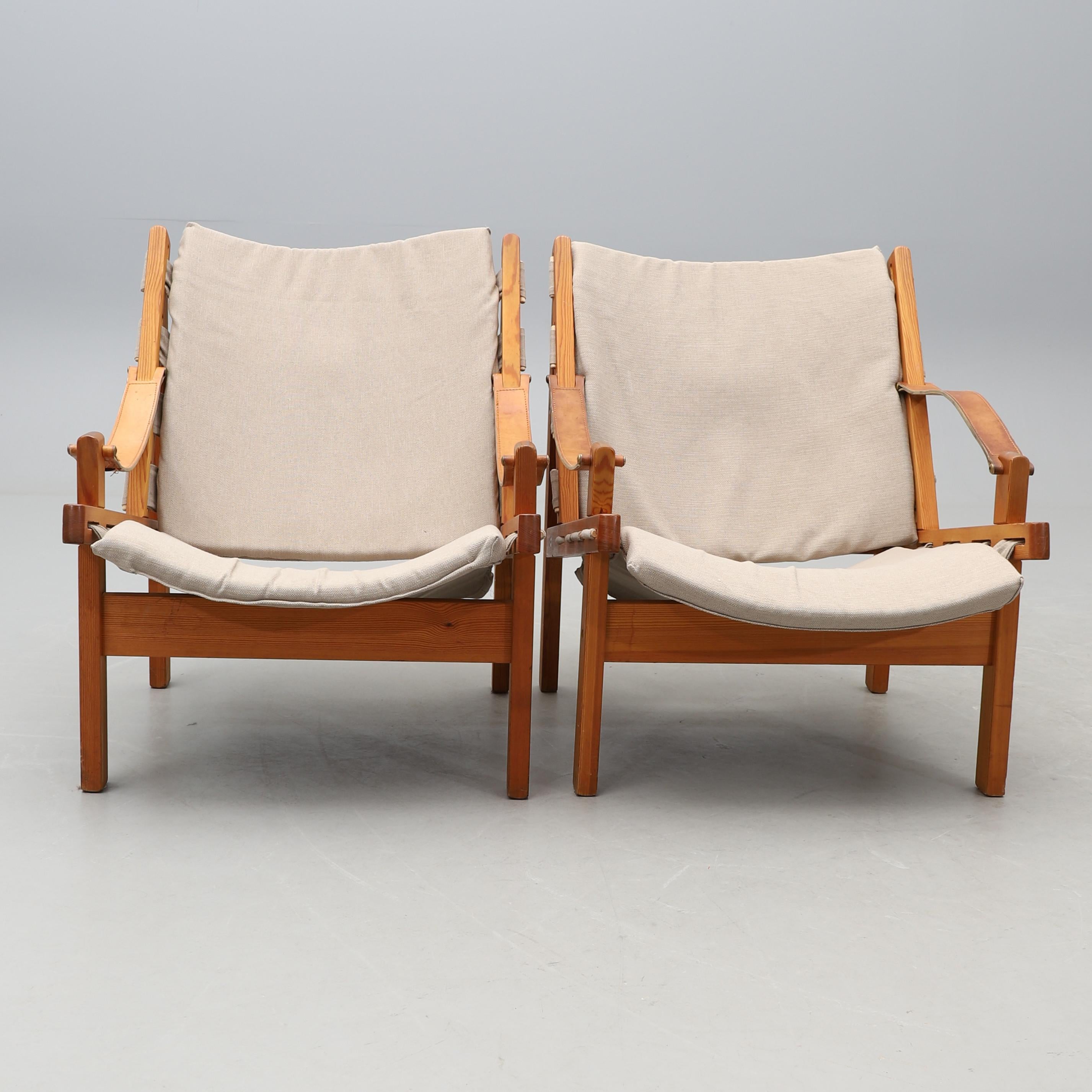 Mid-Century Modern TORBJÖRN AFDAL paire de fauteuils safari 