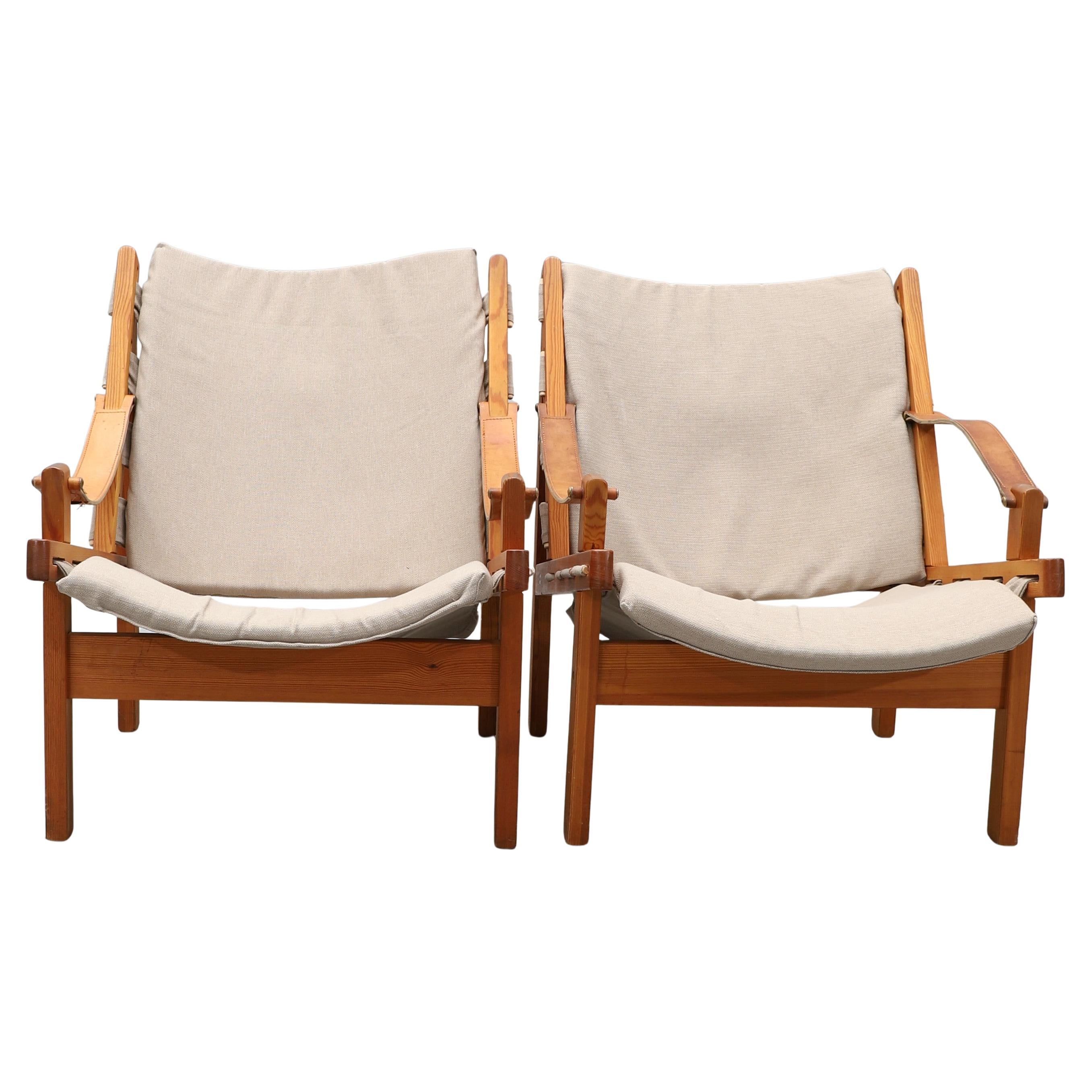 TORBJÖRN AFDAL a pair of safari 'Hunter' armchairs Norway 1960