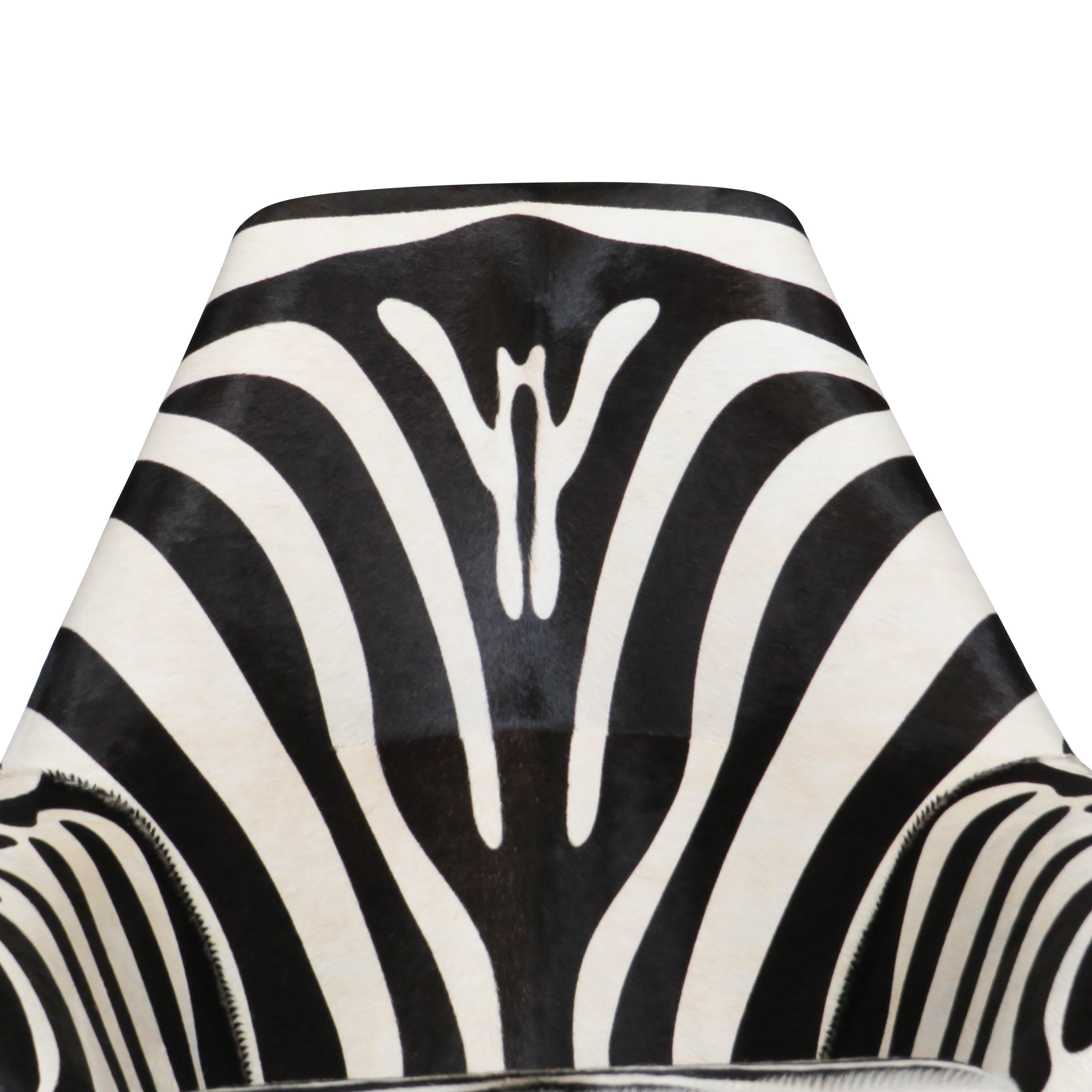 Norwegian Torbjorn Afdal Danish Lounge Chair in Zebra Leather For Sale