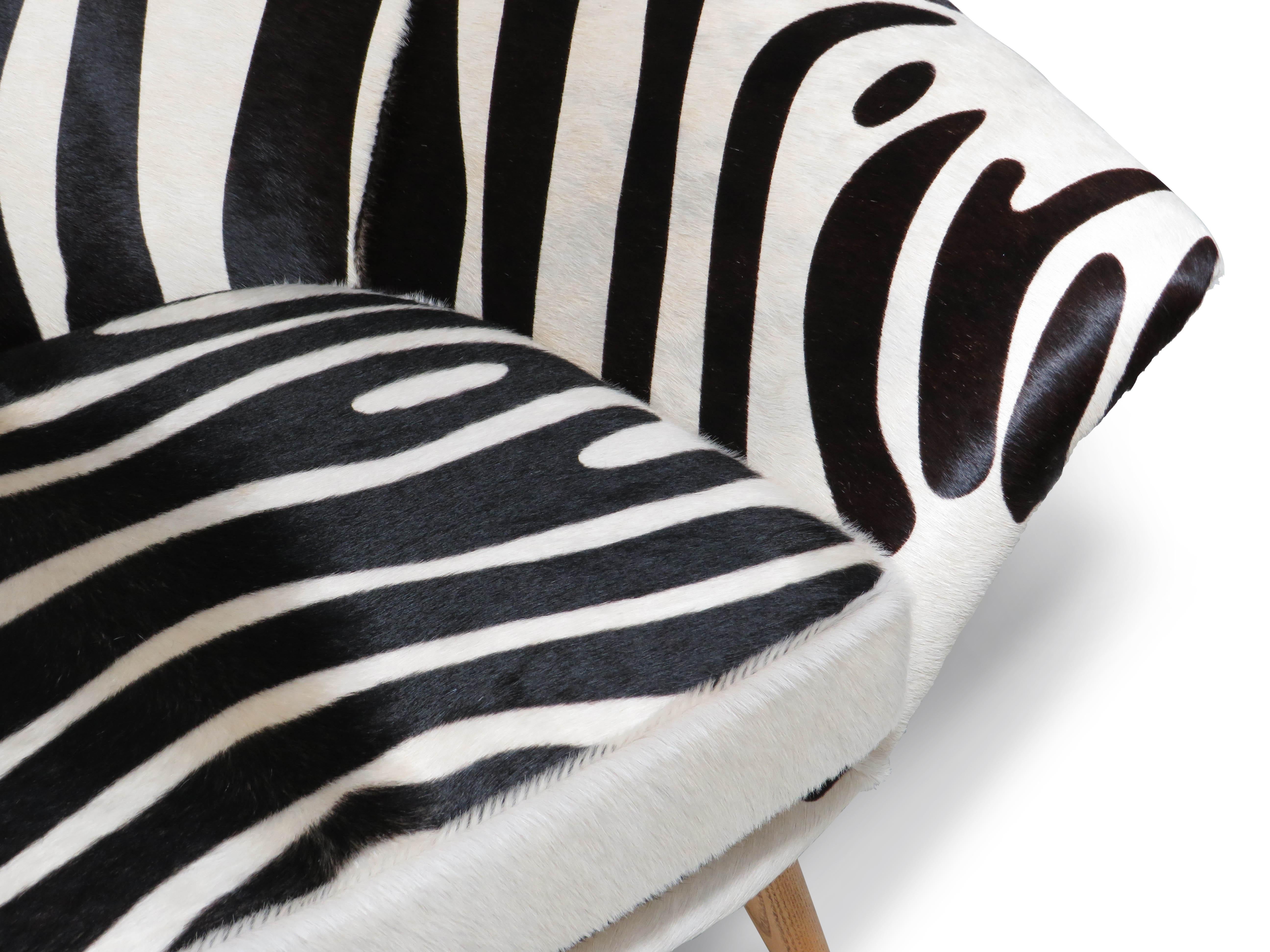 Torbjorn Afdal Danish Lounge Chair in Zebra Leather For Sale 2