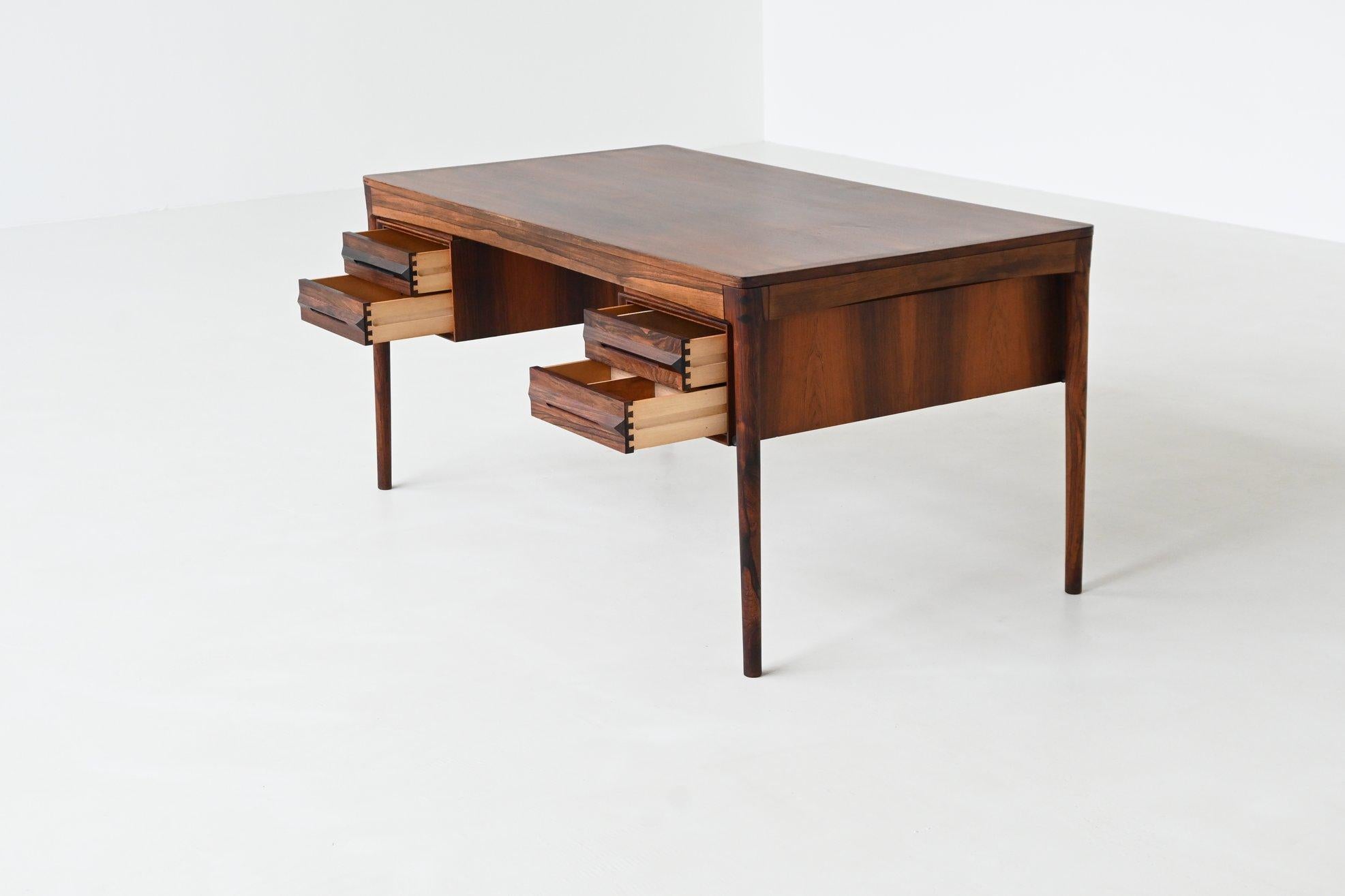 Torbjorn Afdal executive desk in rosewood Bruksbo Norway 1960 For Sale 4