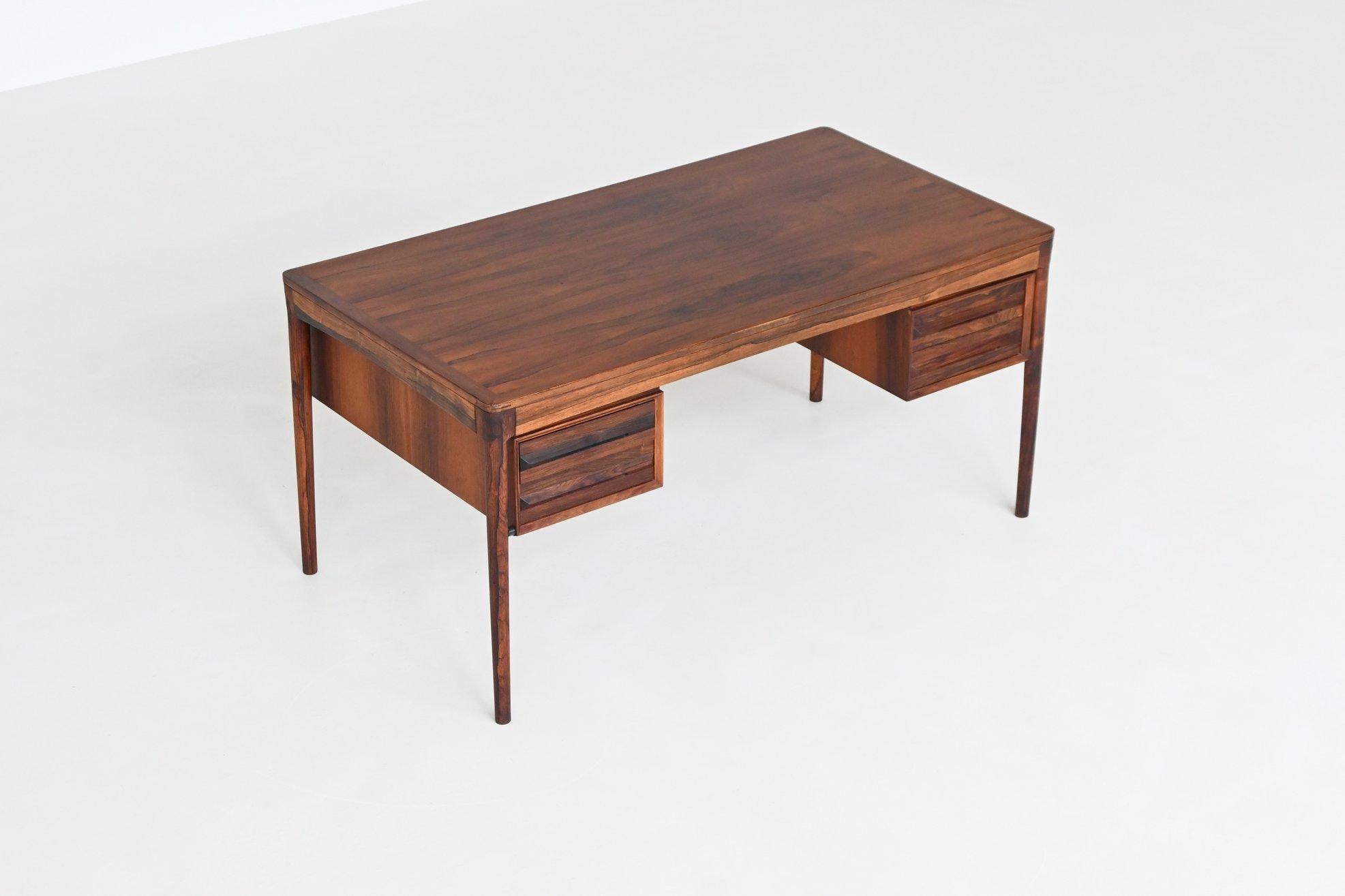 Torbjorn Afdal executive desk in rosewood Bruksbo Norway 1960 For Sale 11