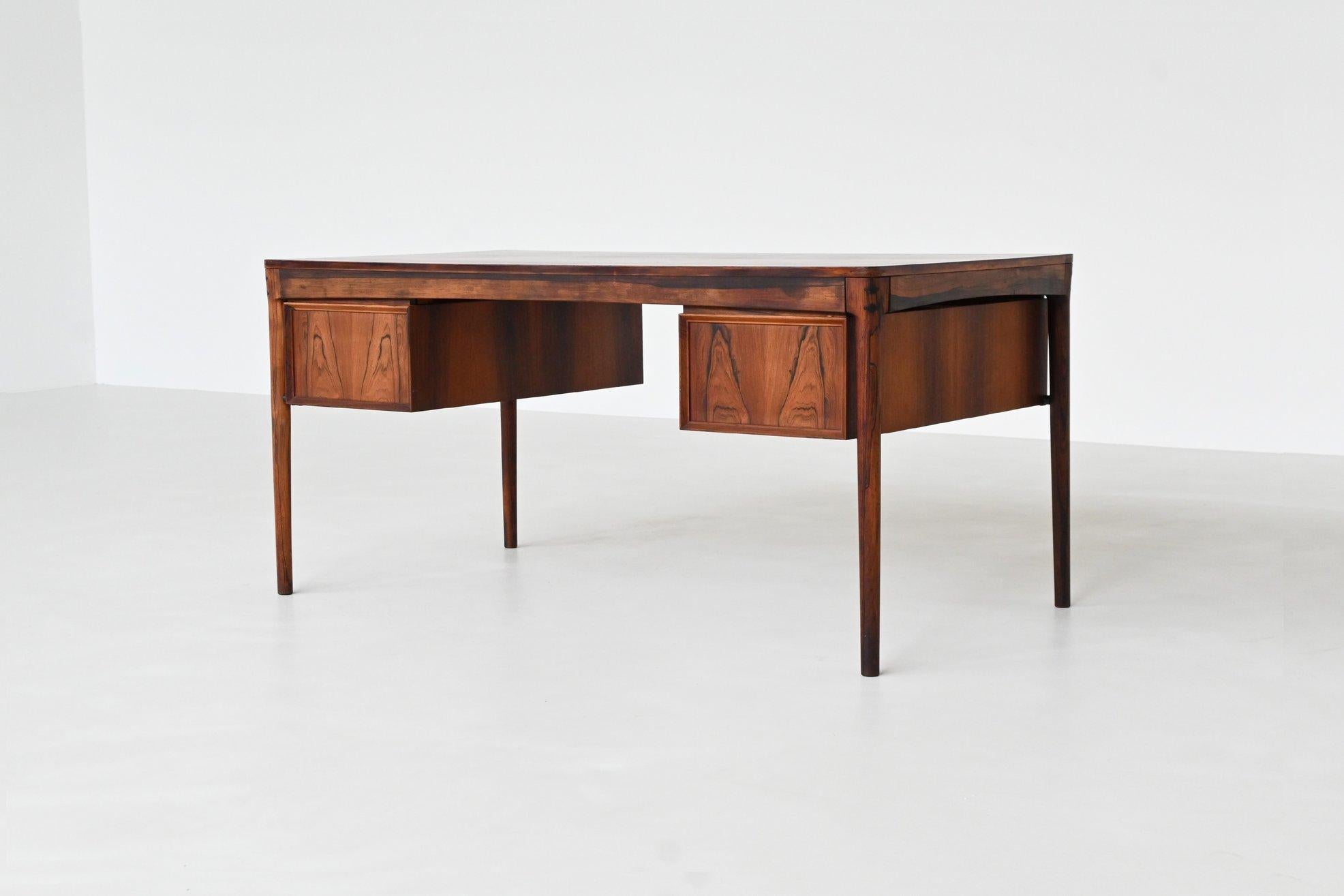 Danish Torbjorn Afdal executive desk in rosewood Bruksbo Norway 1960 For Sale