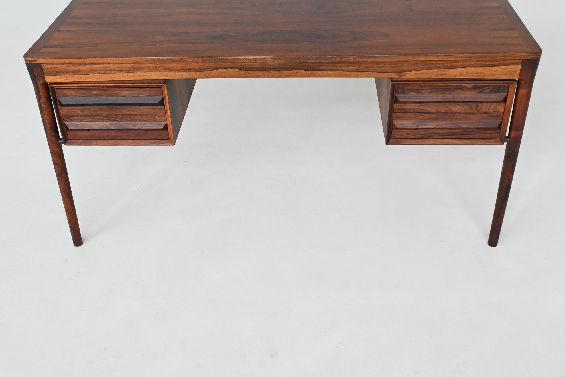 Rosewood Torbjorn Afdal executive desk in rosewood Bruksbo Norway 1960 For Sale