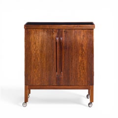 Torbjorn Afdal for Bruksbo Mid Century Danish Rosewood Expanding Bar Cart