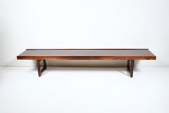 Torbjorn Afdal for Bruksbo Norway "Krobo" Rosewood Coffee Table, Bench