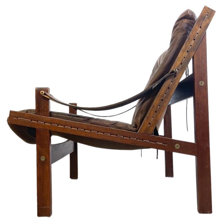 Torbjörn Afdal "Hunter" Brown Leather Lounge Safari Chair