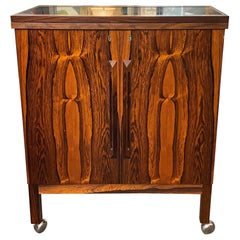 Torbjorn Afdal Mid-Century Modern Rosewood Bar Cart for Bruksbo Norway